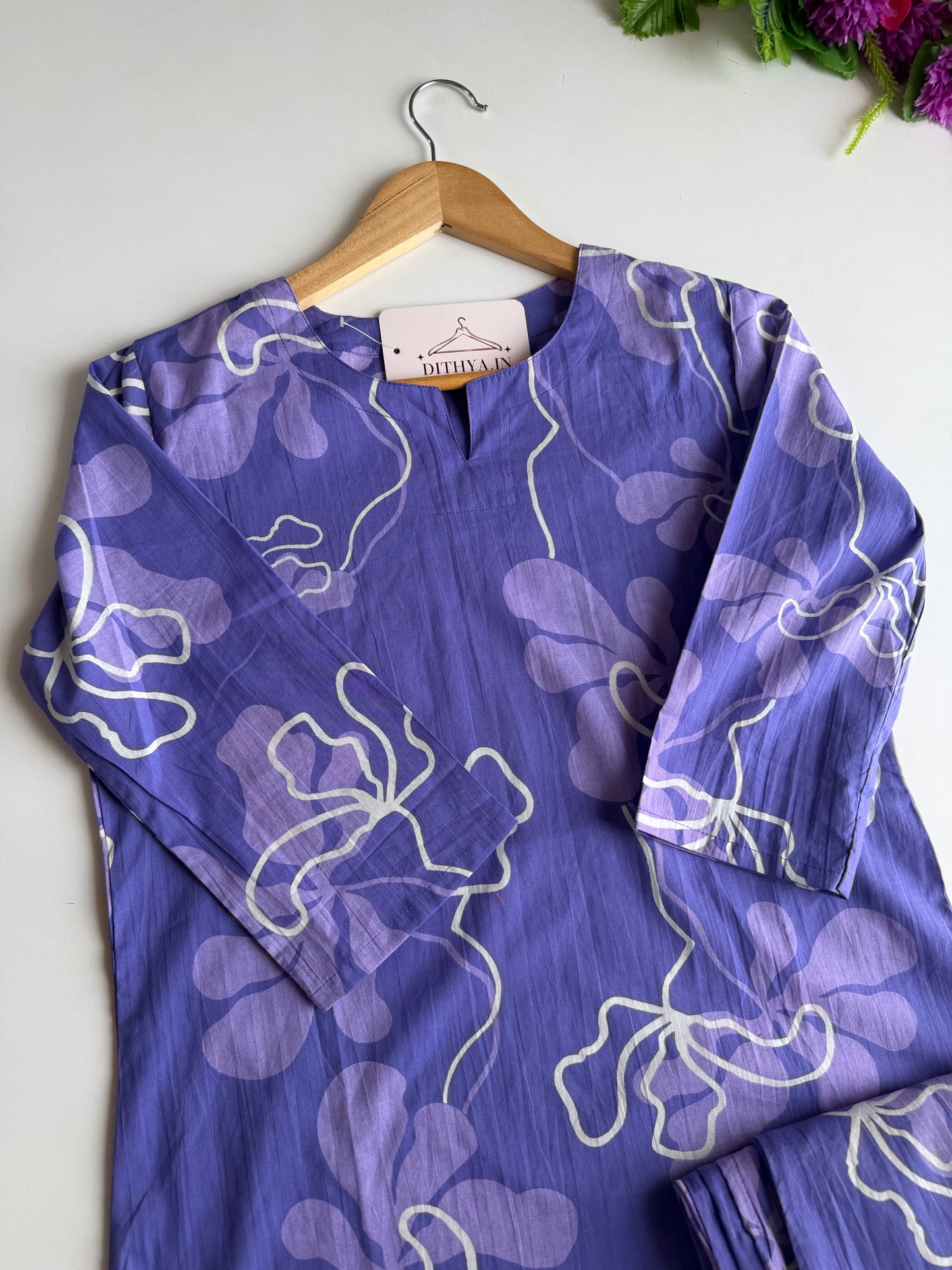 K407 - Mul cotton printed coord set