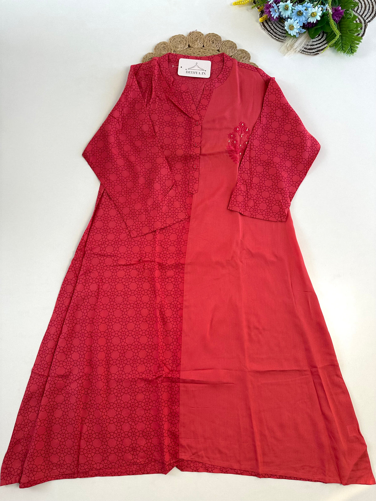 D634-Cotton Aline Kurti