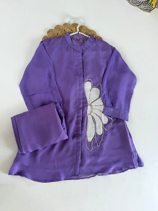 K018 - Viscose organza Pearl work coord set