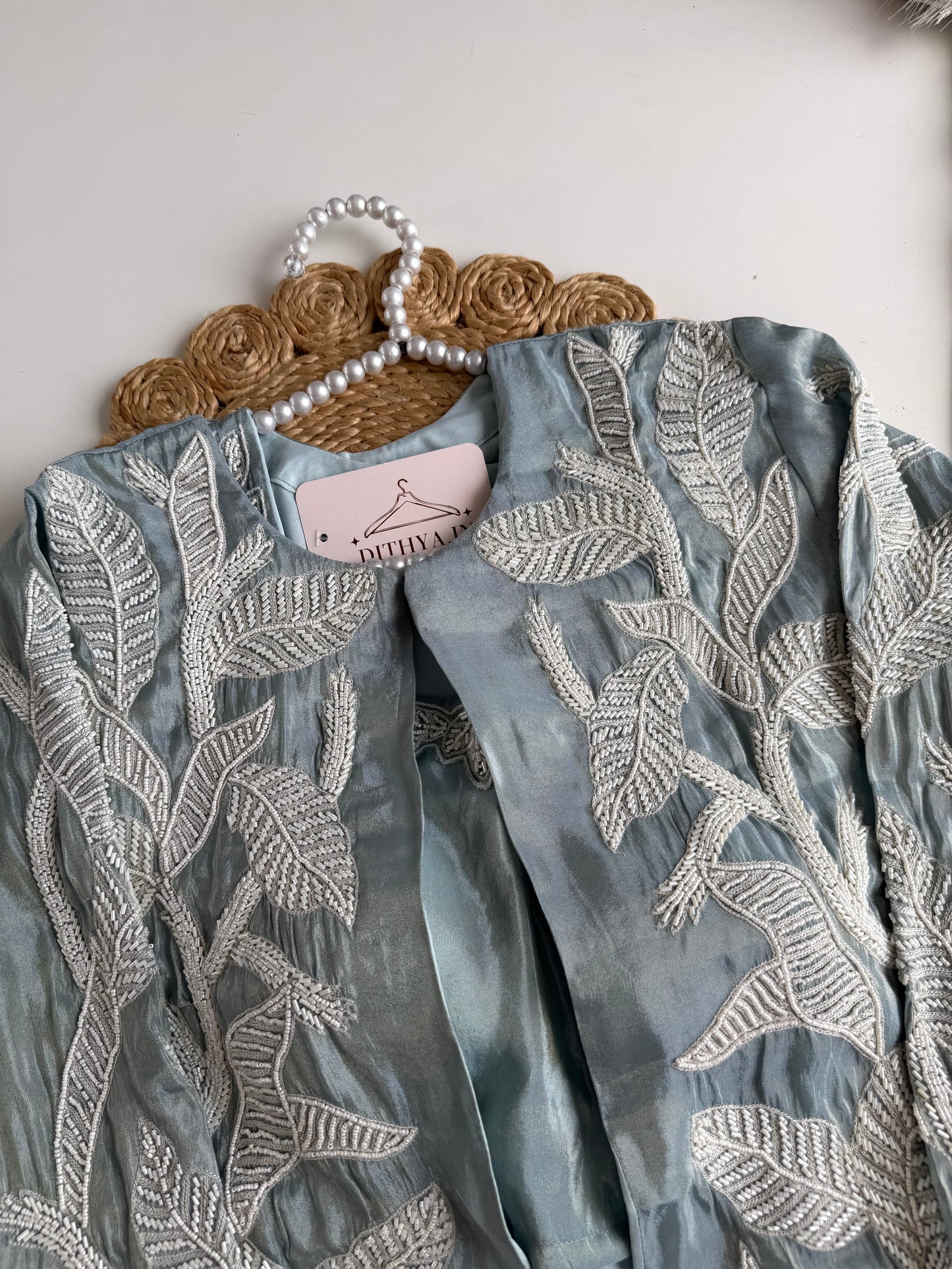 K249 - Tissue silk handwork jacket with inner and divider pants