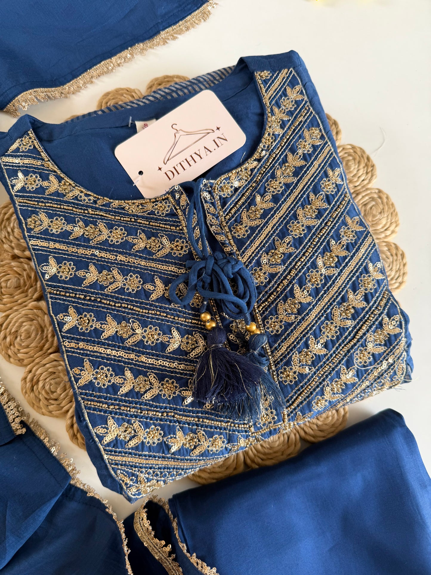K665 - Mul chanderi Zari work Anarkali with pants and dupatta