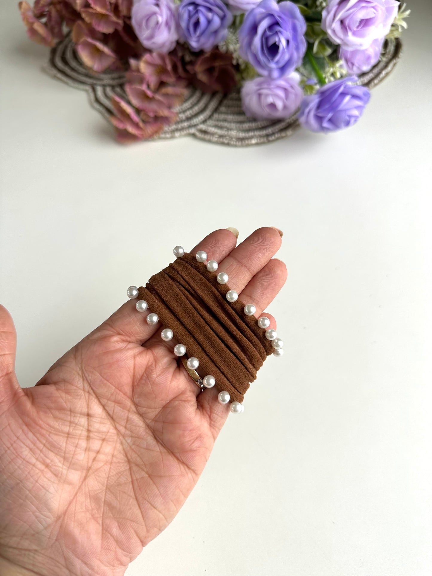 A020 - Pearl rubber band in 6 colours (PACK OF 6 colours)