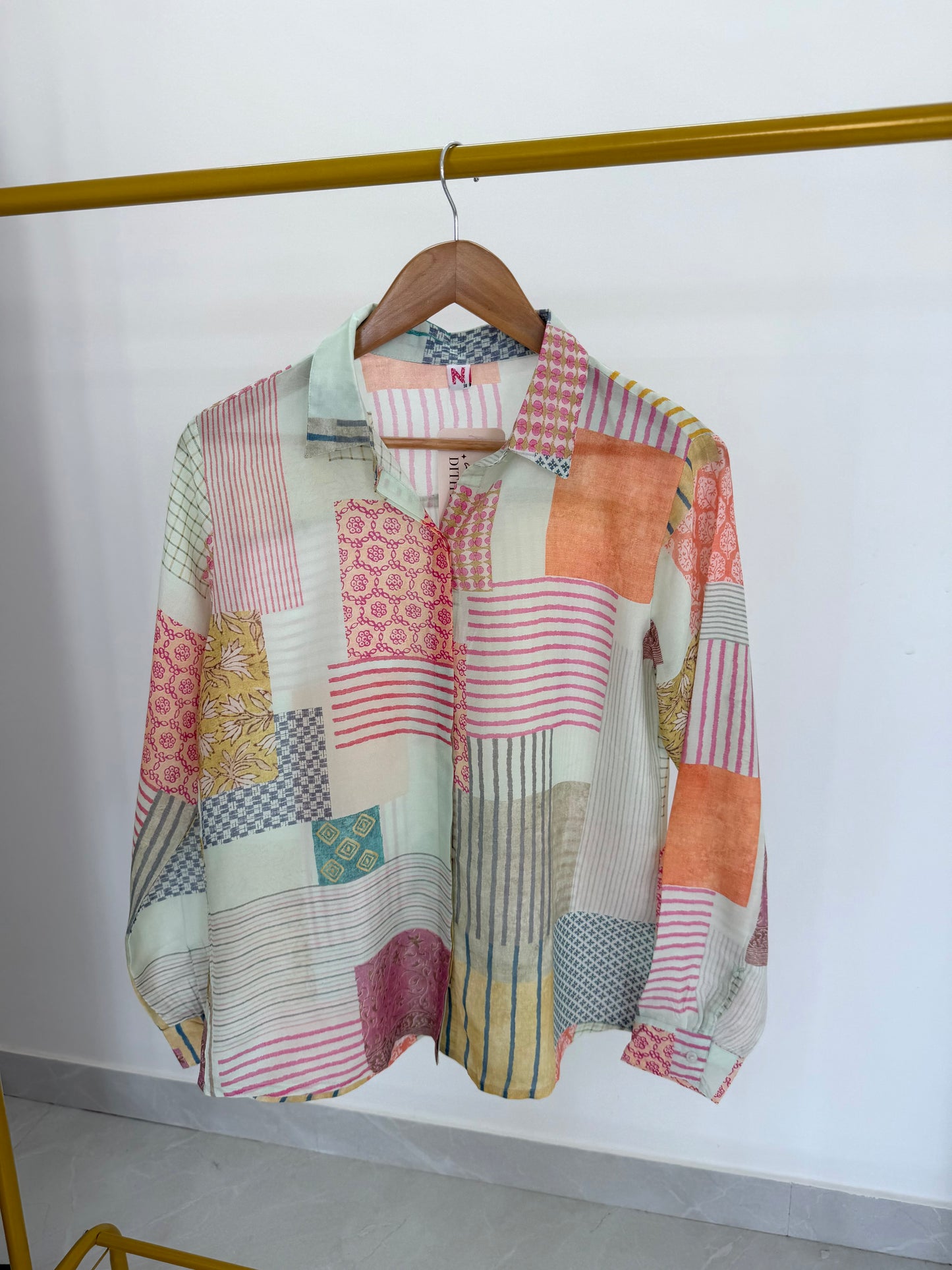 K399 - Pure muslin printed shirt