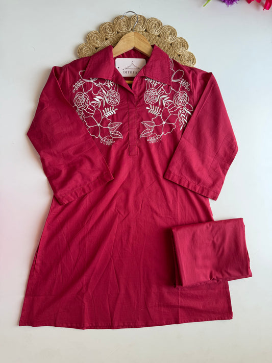 K175 - Mul cotton embroidered coord set