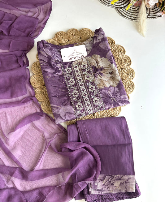 K481 - Roman silk straight Kurti with pant and dupatta