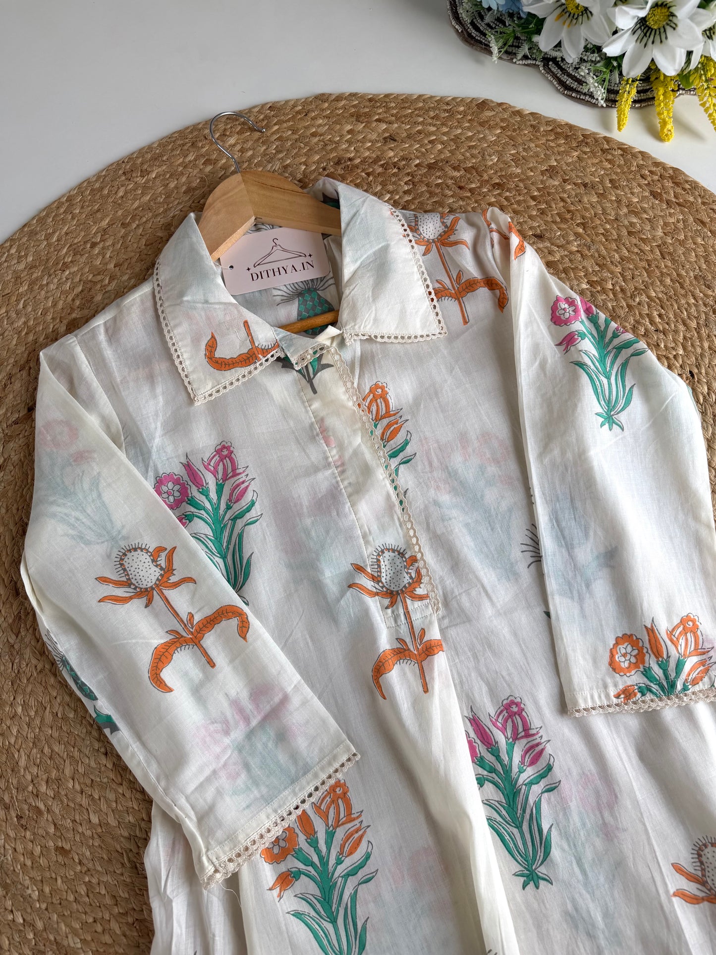 K094 - Mul cotton embroidered coord set