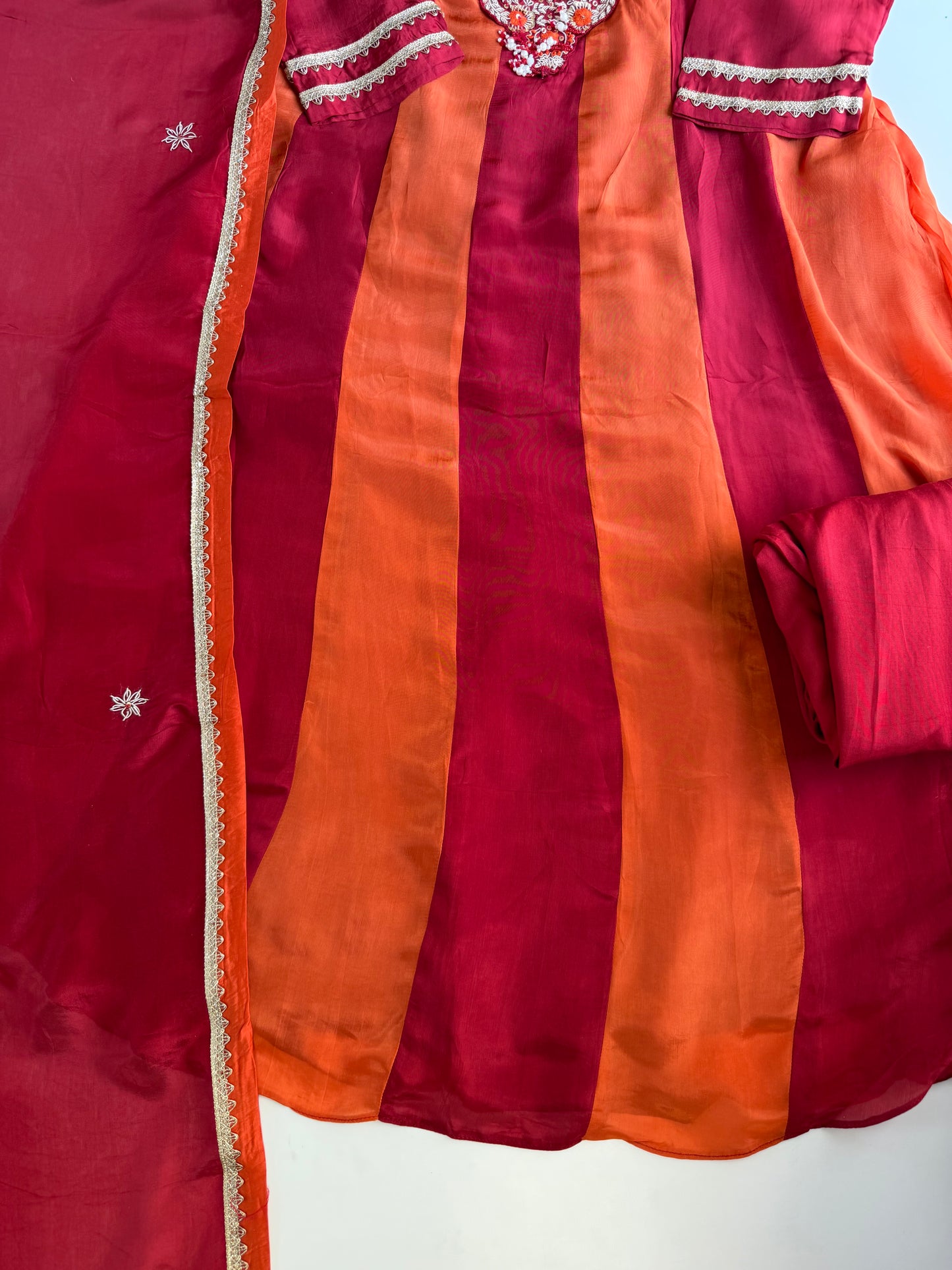 K605 - Georgette handwork Anarkali with pants and dupatta