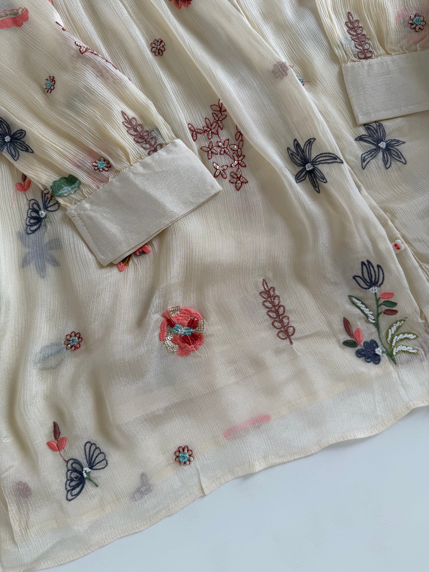 K483 - Pure Chinnon handwork coord set in 2 colours
