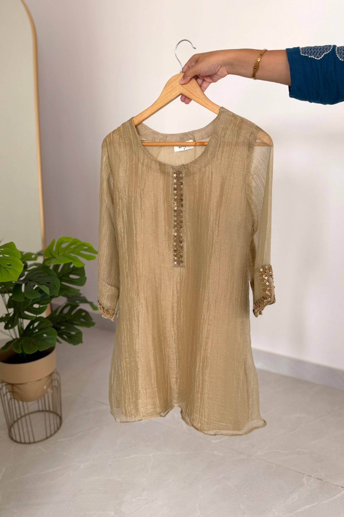 K506 - Salsa tissue silk handwork coord set in 2 colours