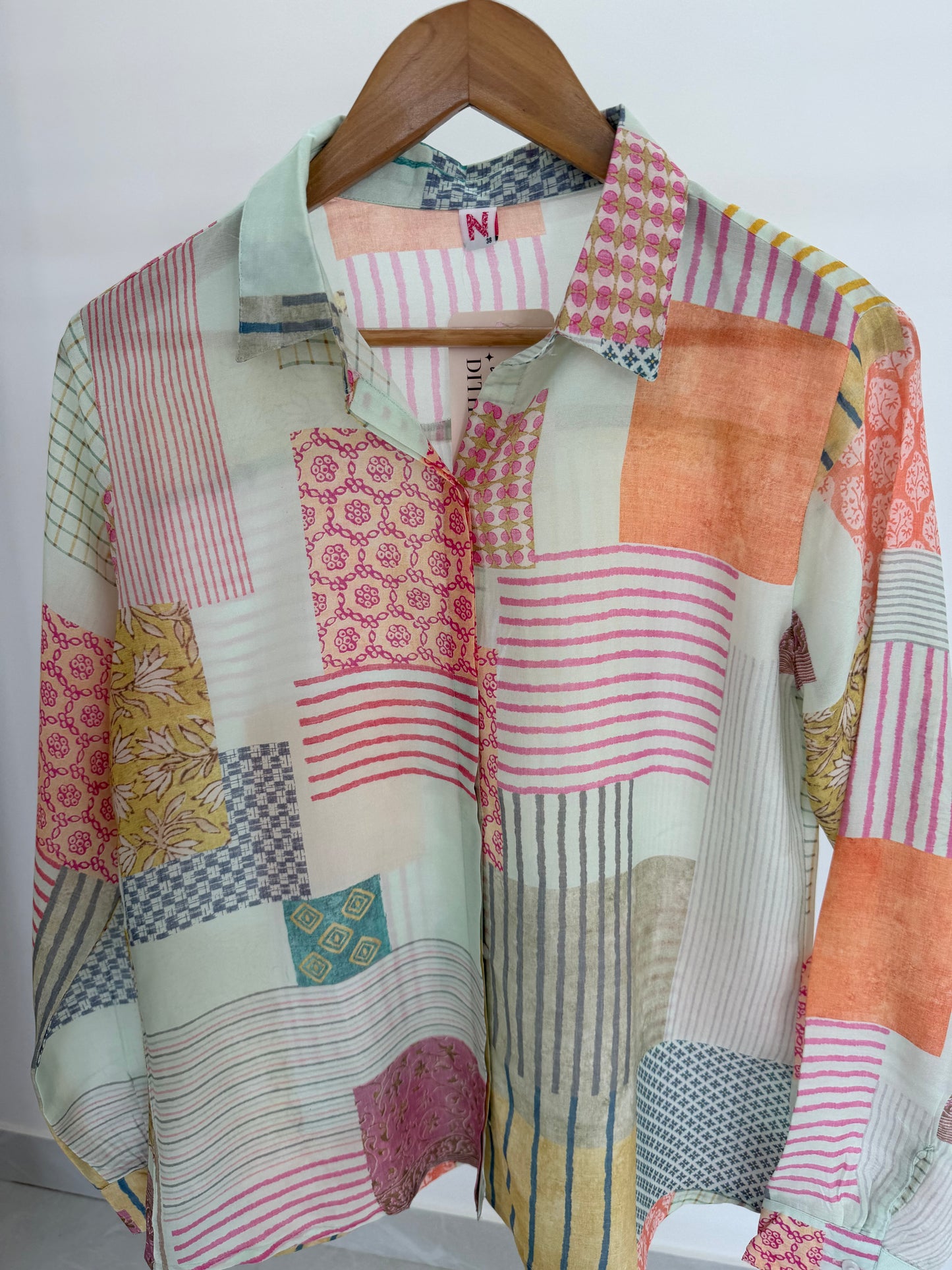 K399 - Pure muslin printed shirt