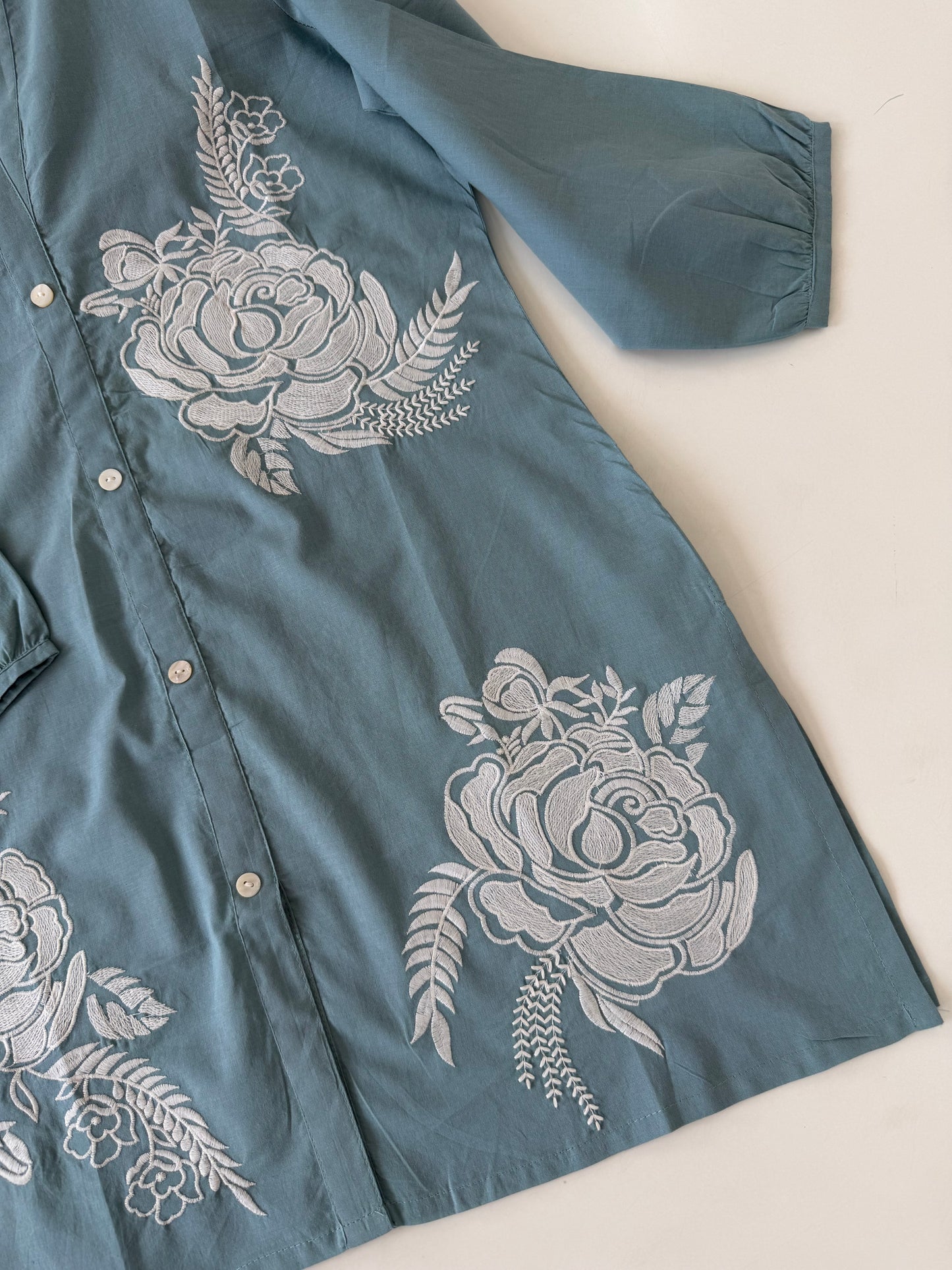 K014 - Mul cotton embroidered short Kurti