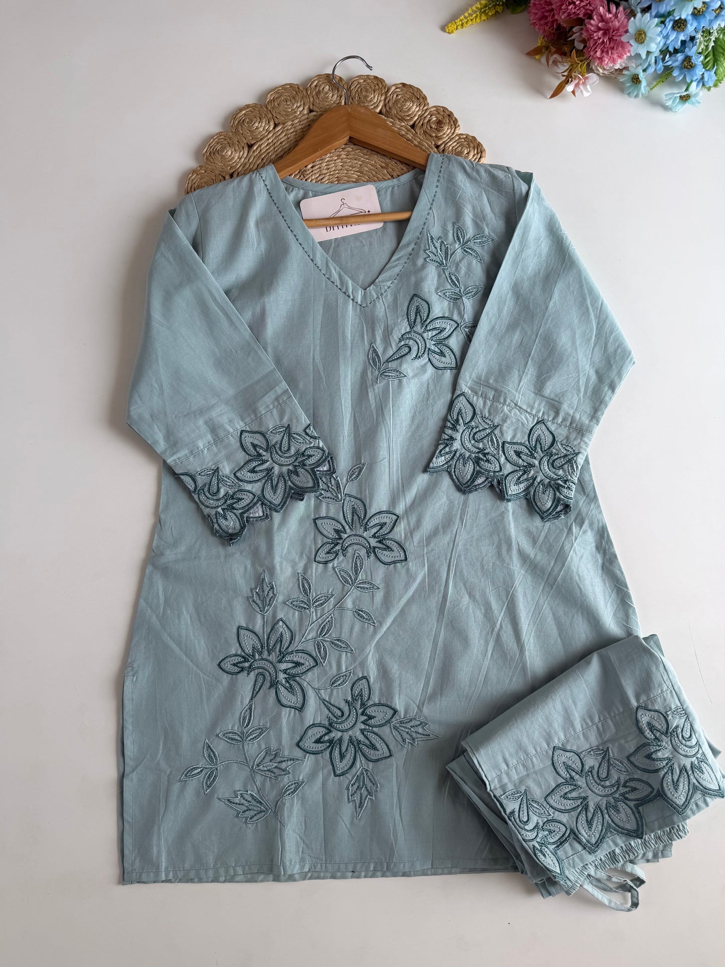 K431 - Mul cotton embroidered coord set