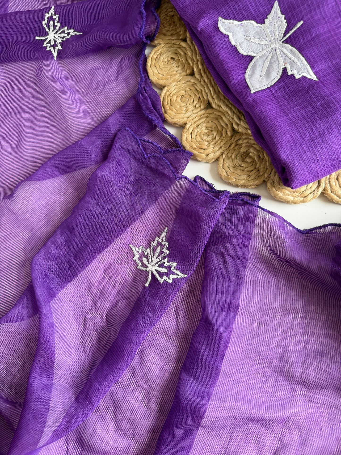 K582 - Kota doriya appliqué work Aline Kurti with pants and dupatta