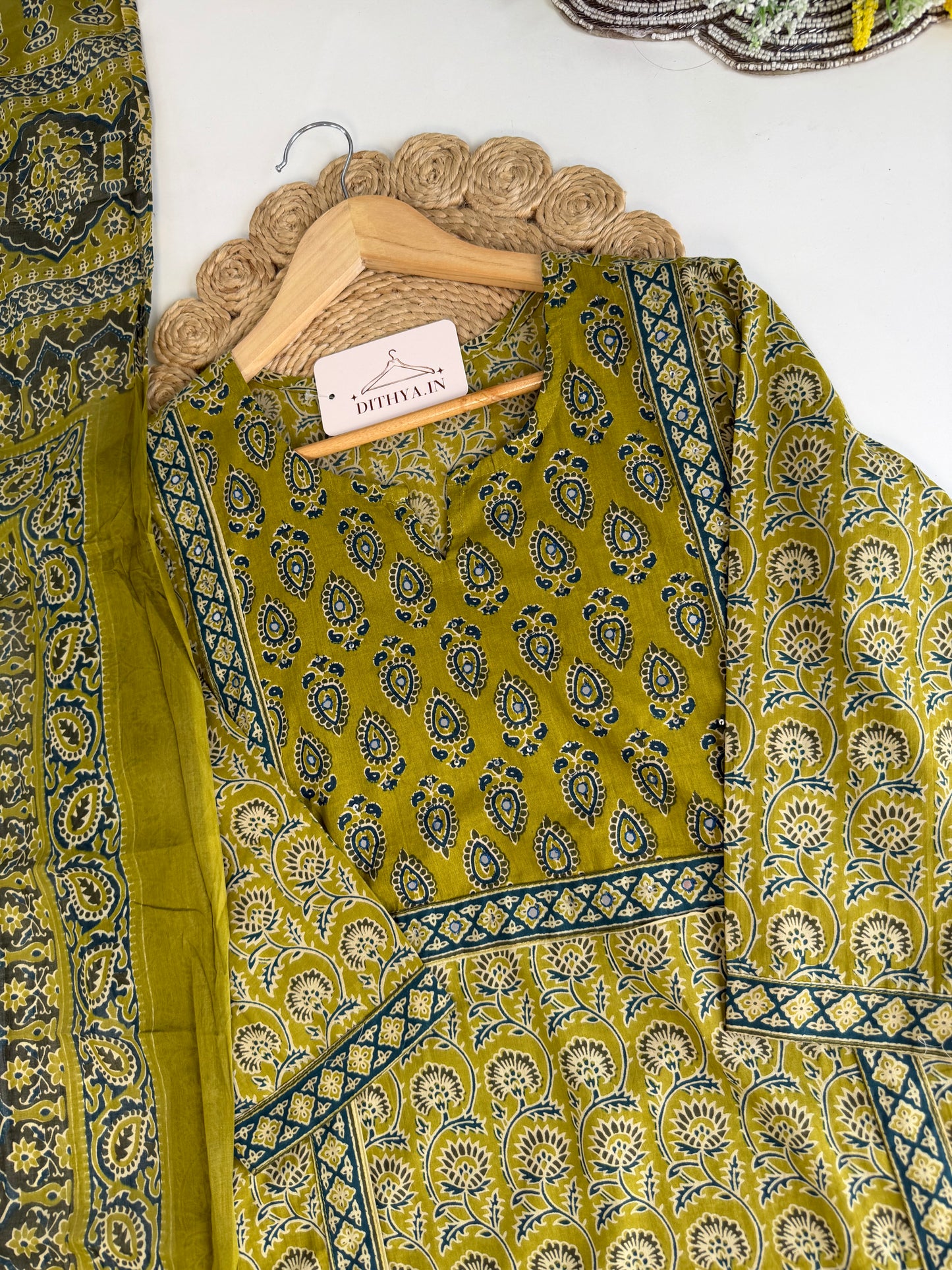 K547 - Mul cotton Straight Kurti with pants and dupatta
