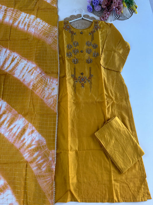 D392-Chinnon Alia cut Anarkali with pants and dupatta