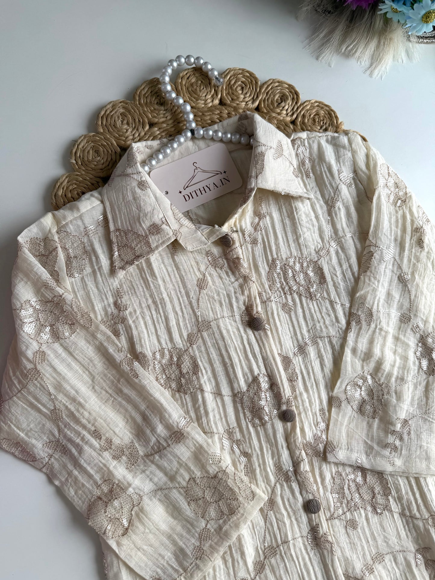 K607 - Mul cotton embroidered coord set