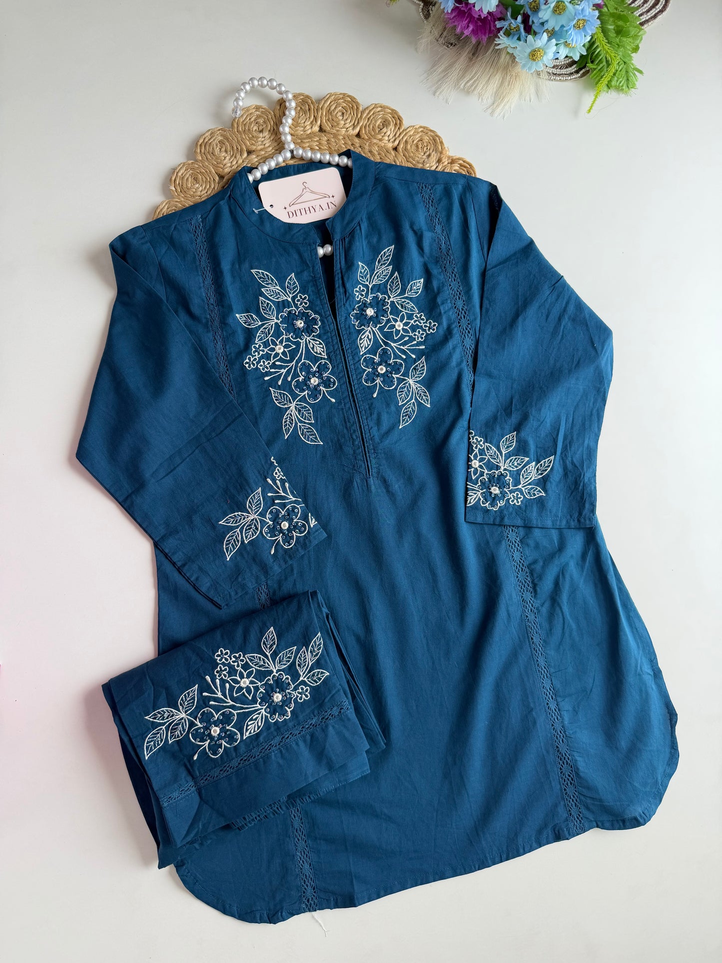 K608 - Cotton embroidered coord set