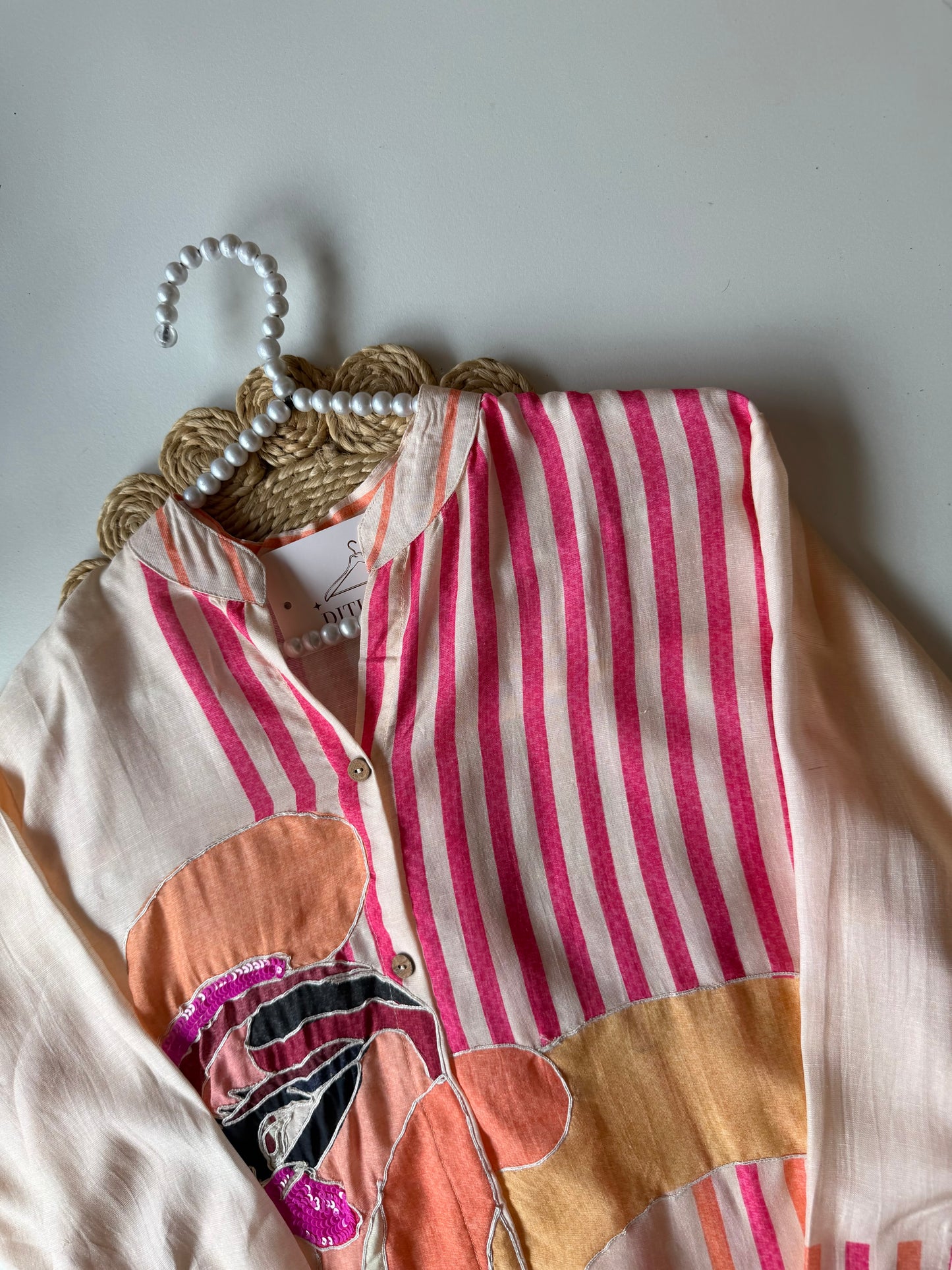 K278 - Muslin printed with handwork coord set