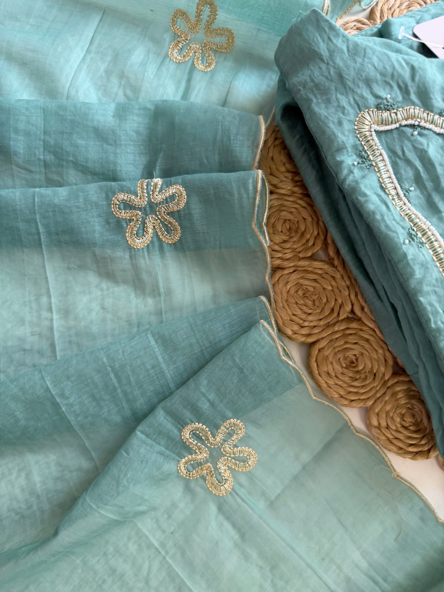 K555 - Crush Mul chanderi handwork Anarkali with pants and dupatta