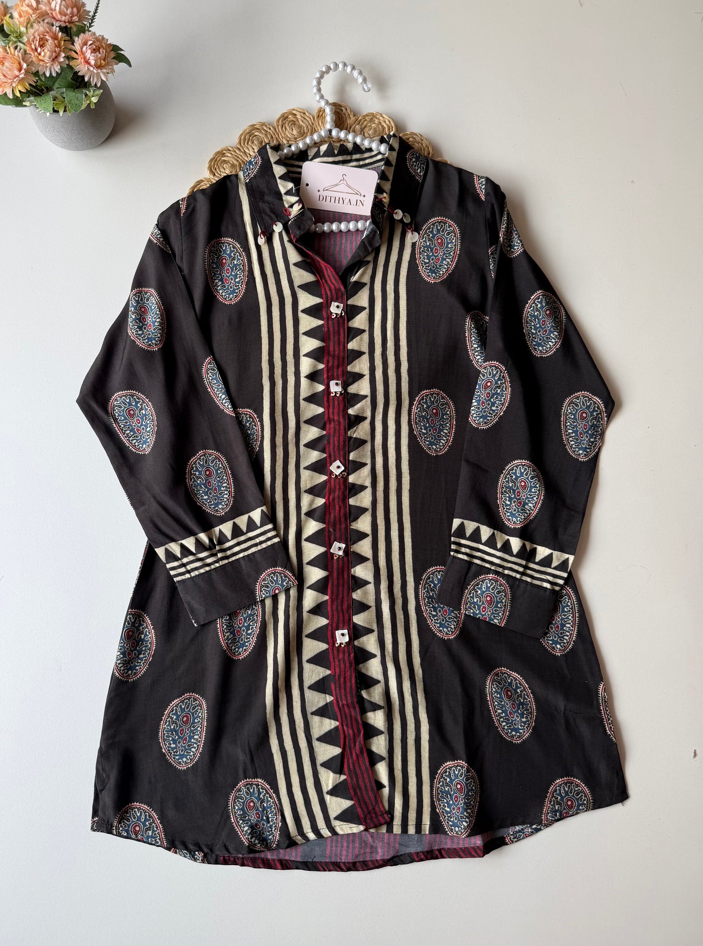 K488 - Pure Muslin ajrakh shirt