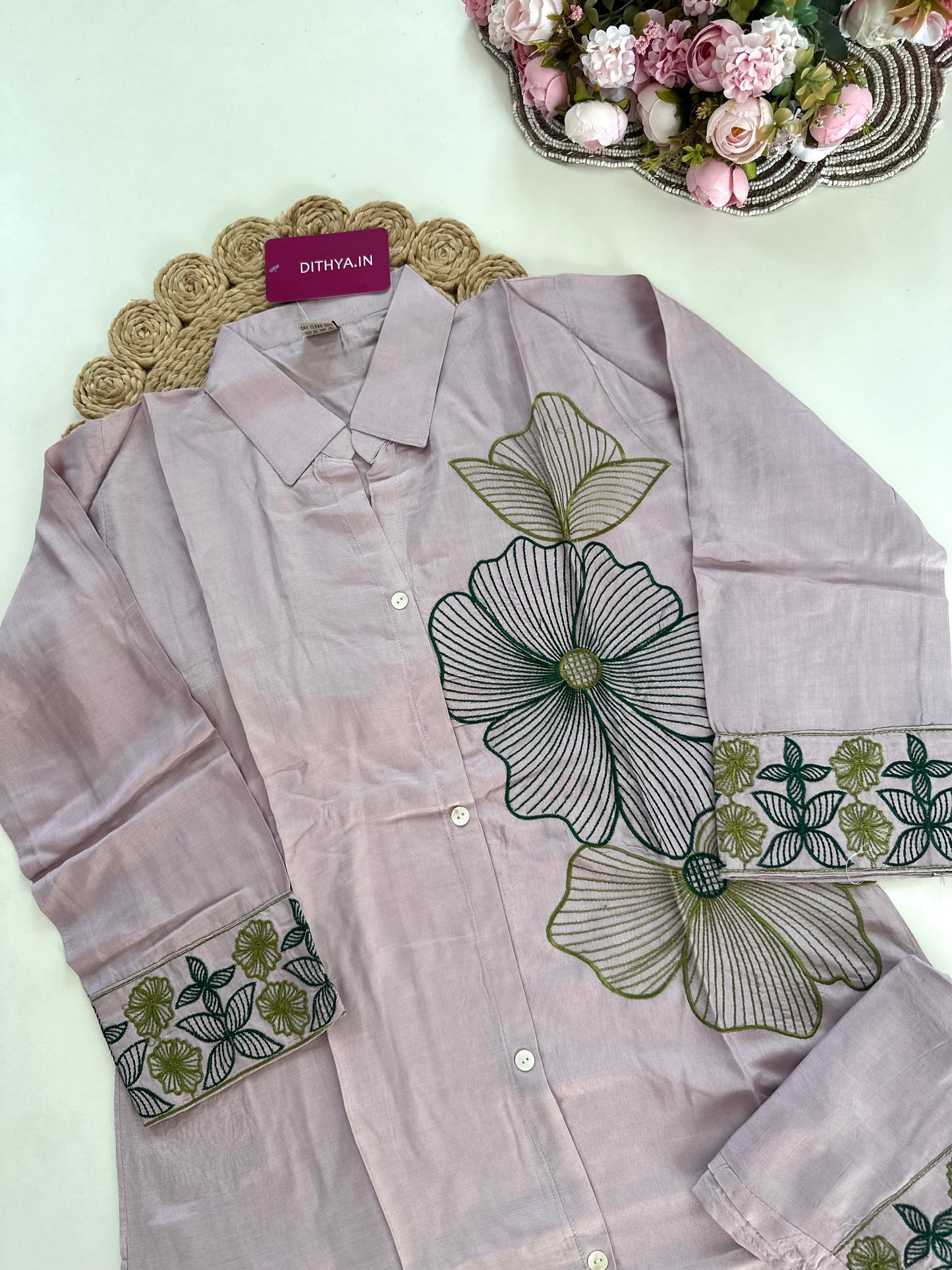 K416 - Muslin embroidered coord set