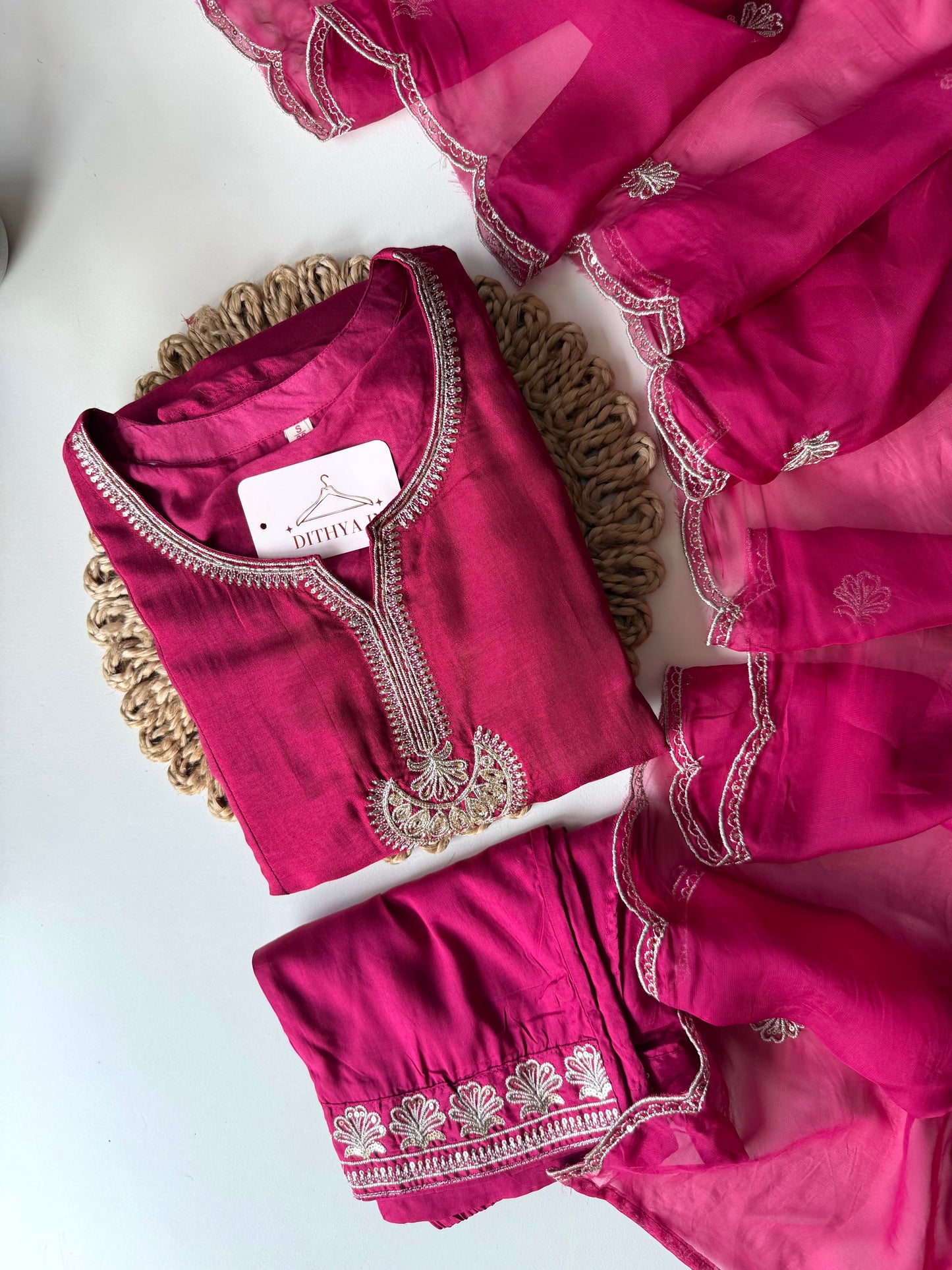 K521 - Russian silk zari work Anarkali with pants and dupatta