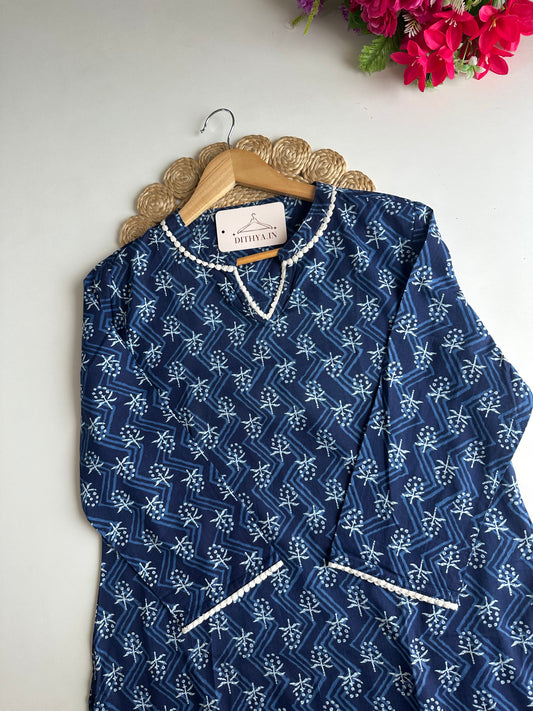 D587-Cotton  straight Kurti