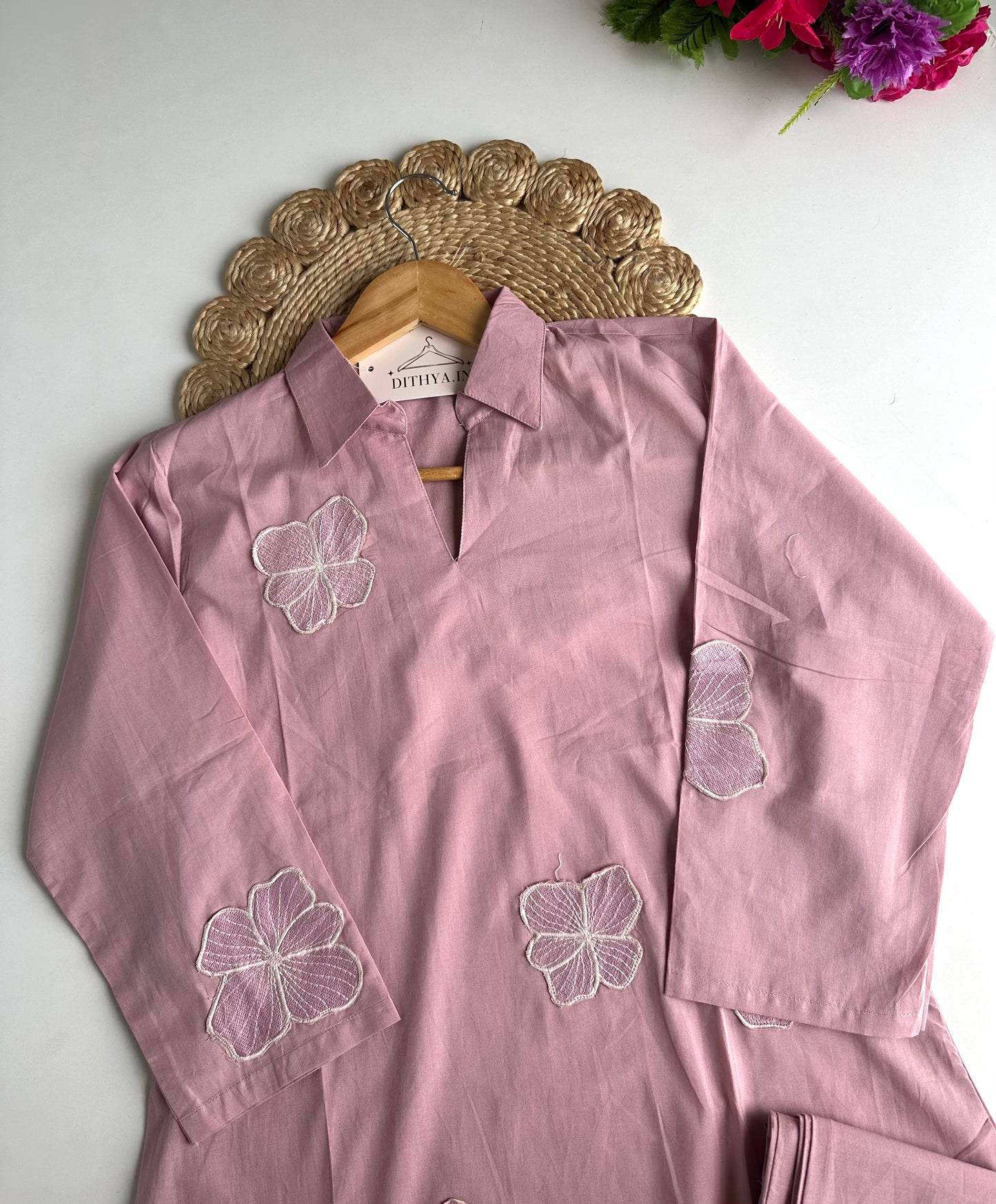 K629 - Mul cotton embroidered coord set