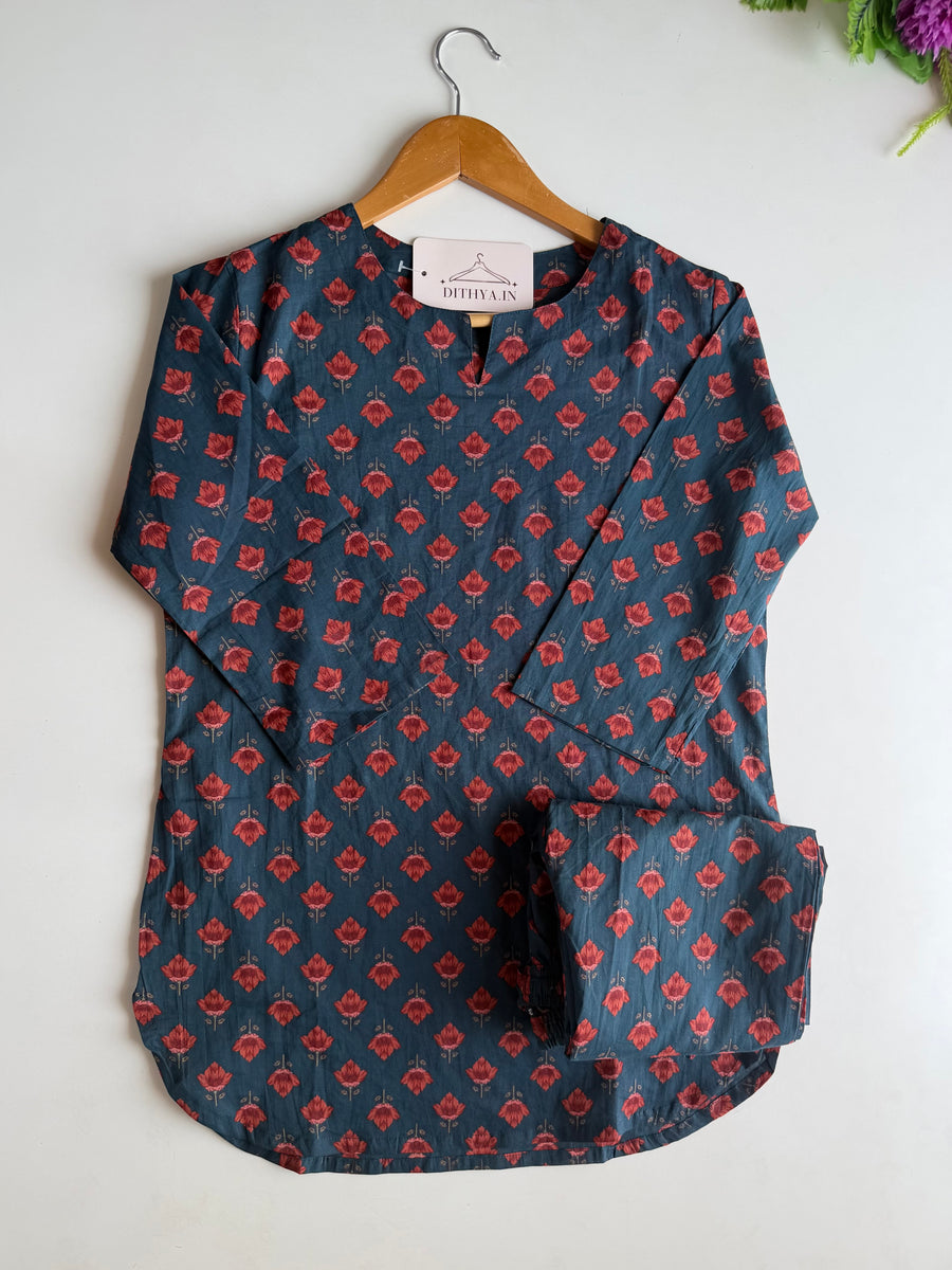 K410 - Mul cotton printed coord set