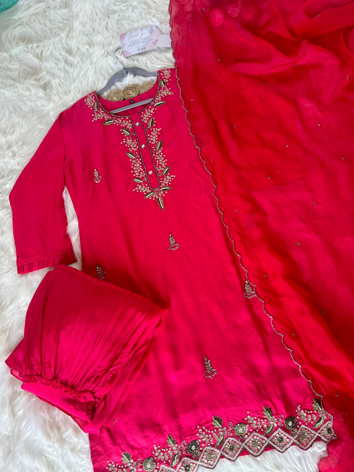 K016 - Russian silk kurti with Sharara and dupatta