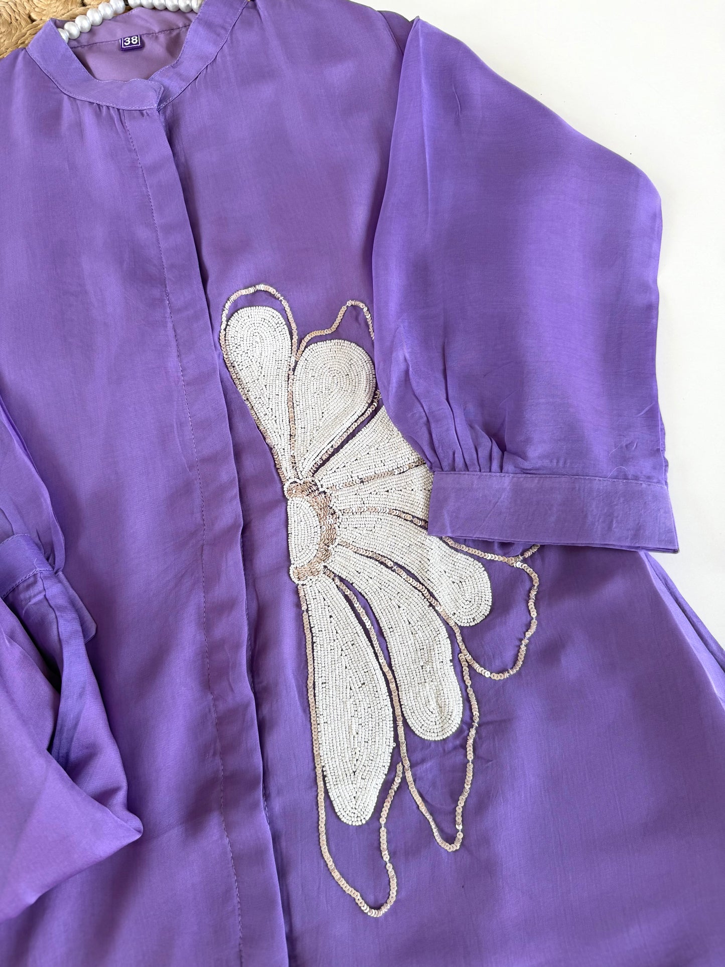 K018 - Viscose organza Pearl work coord set