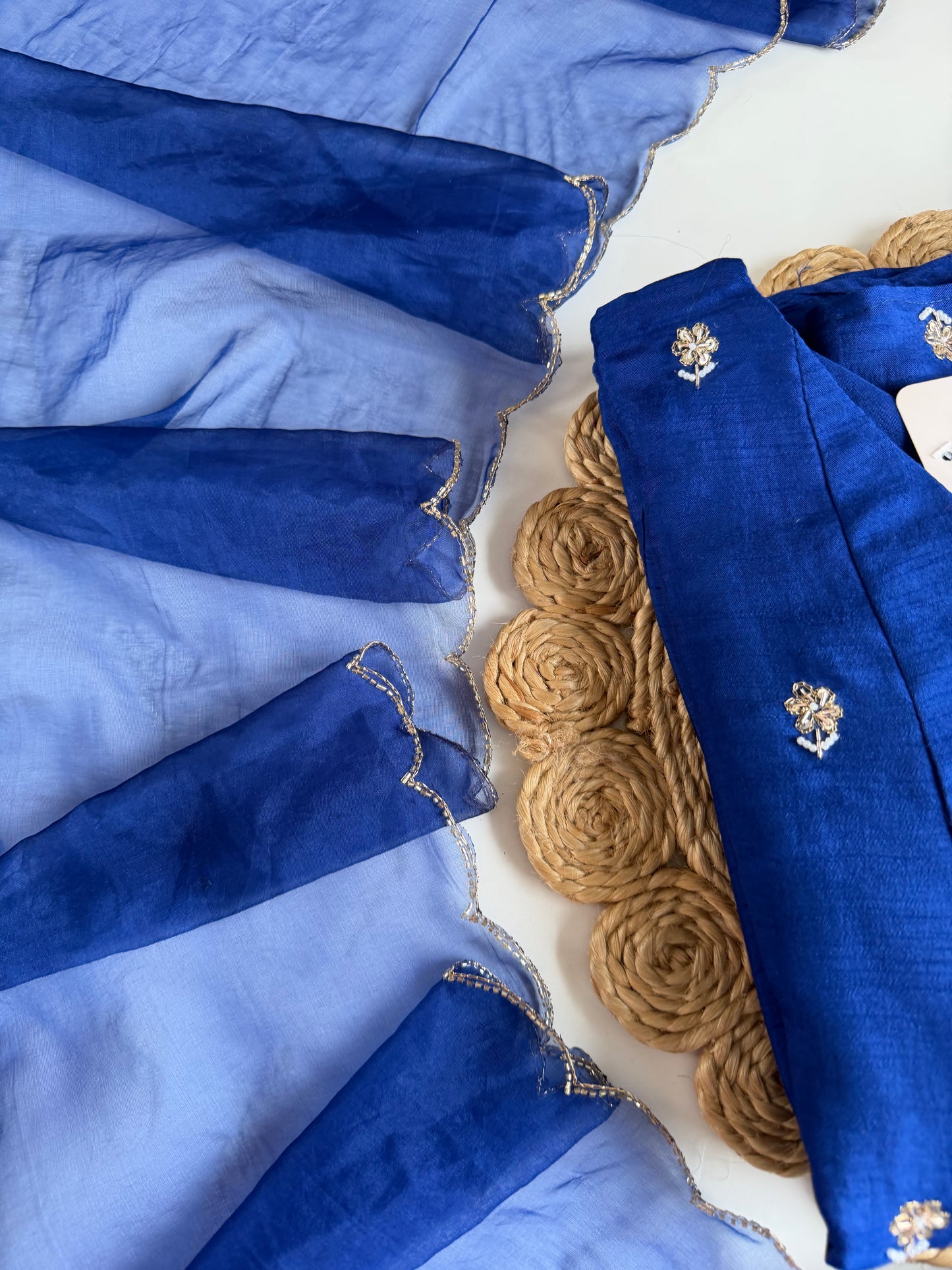 K231 - Russian silk handwork Anarkali with pants and dupatta