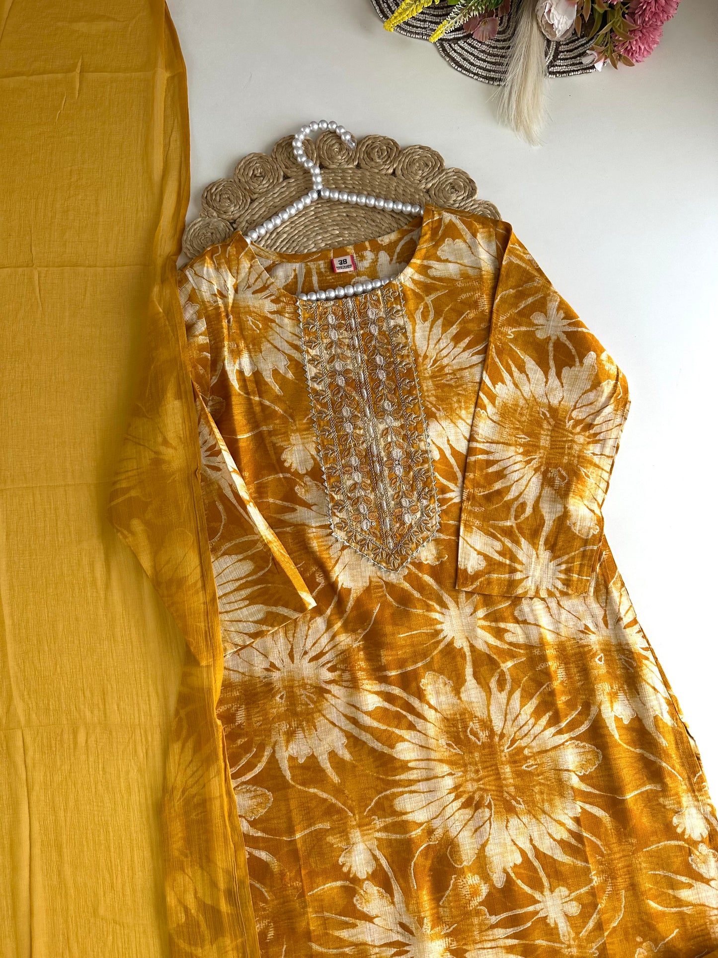 K482 - Roman silk straight Kurti with pant and dupatta