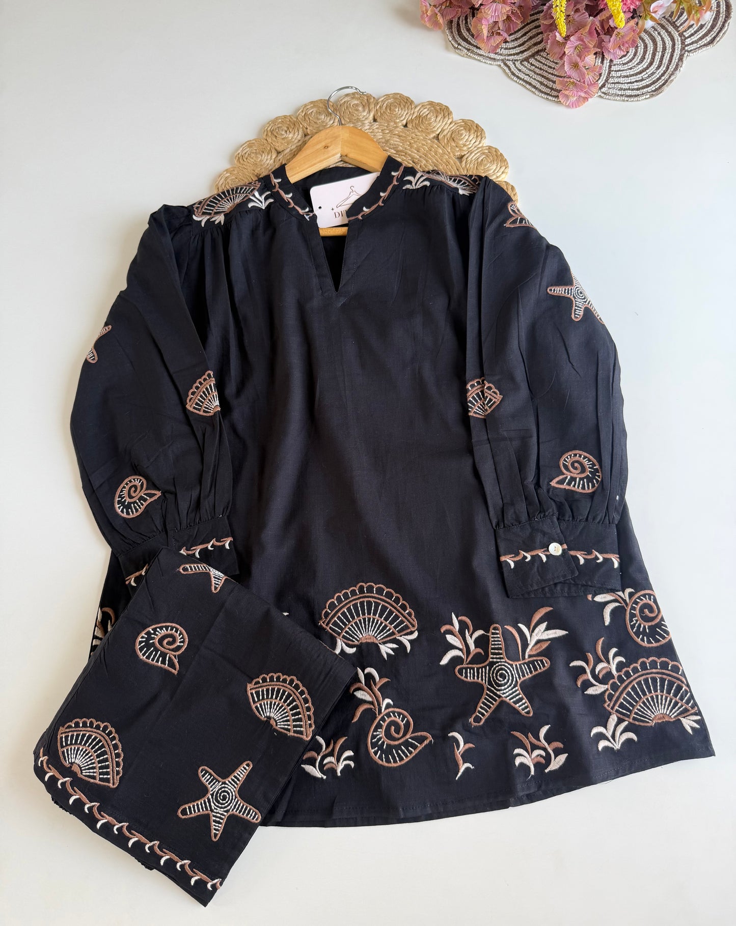 K303 - Mul cotton embroidered coord set