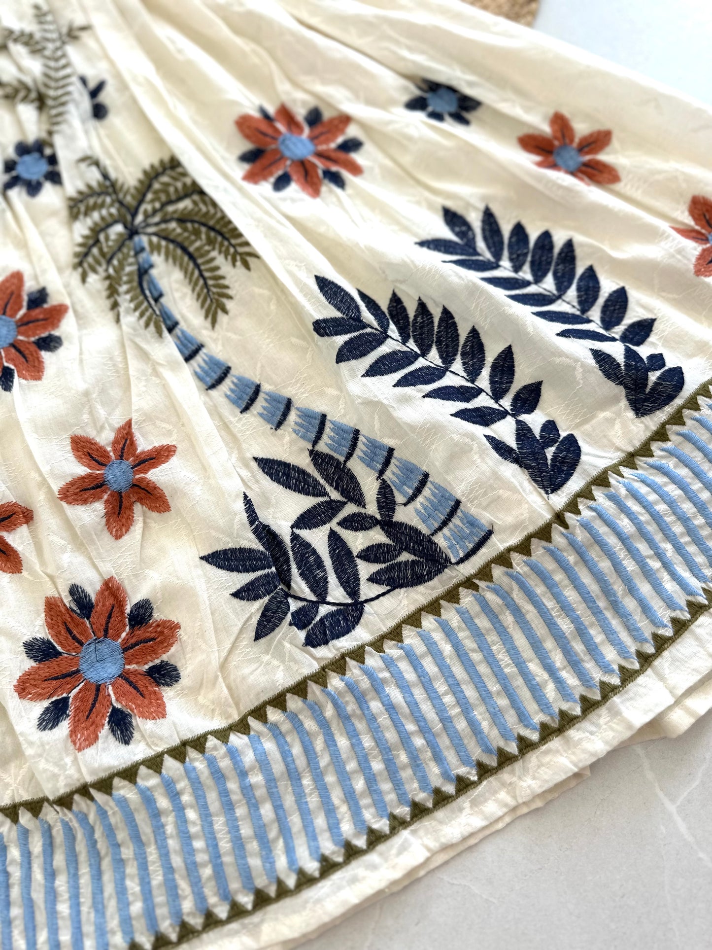 K327 - Cotton hand embroidery Dress in 4 styles