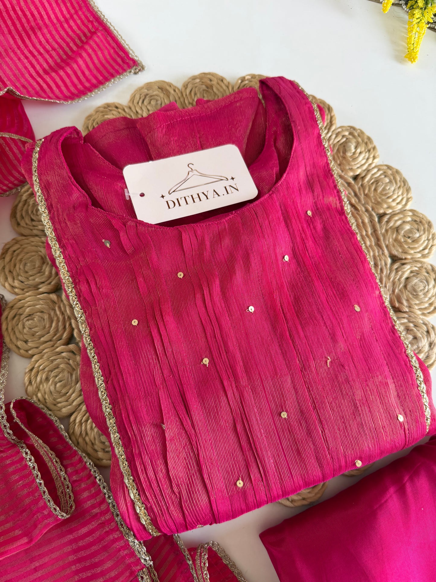K475 - Tissue silk handwork Anarkali with pants and dupatta