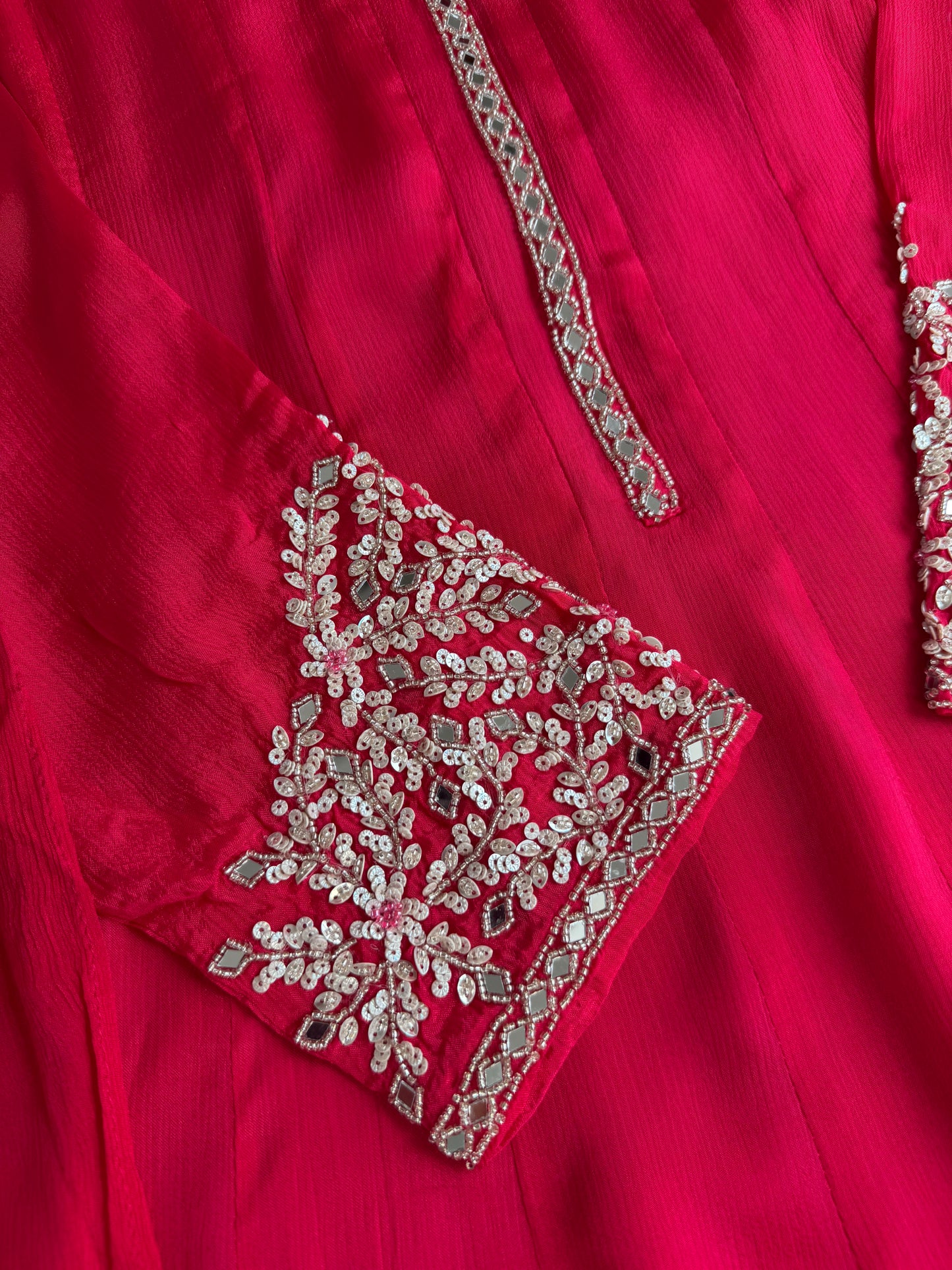 K538 - Chinnon handwork Anarkali with pants and dupatta in 2 colours