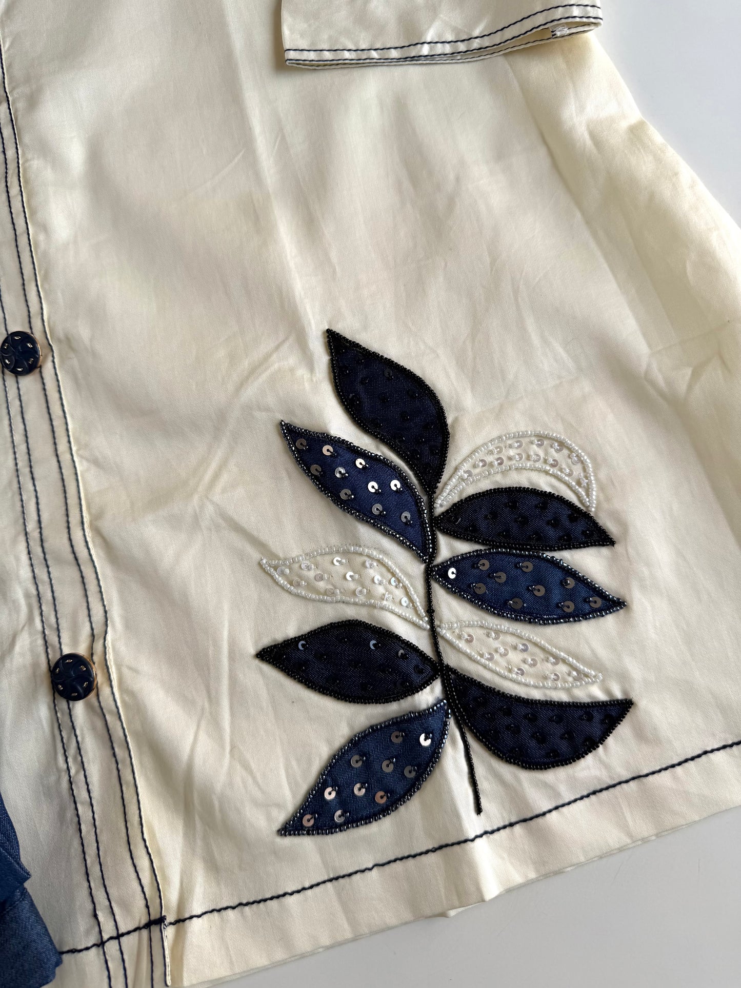 K490 - Denim appliqué work coord set