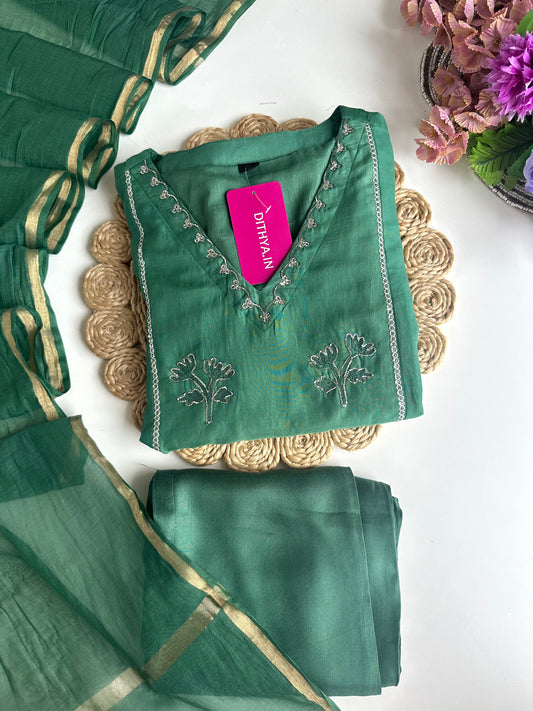 K106 - Mul Chanderi Anarkali with pants and dupatta