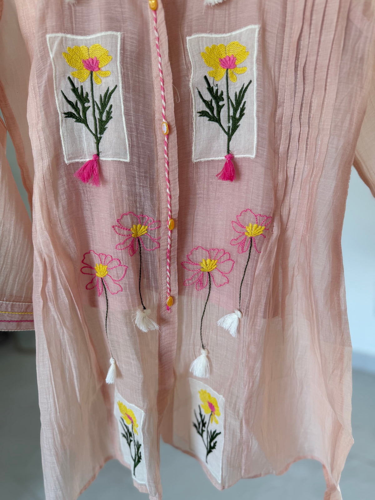 K021 - Mul chanderi embroidered coord set in 2 colours