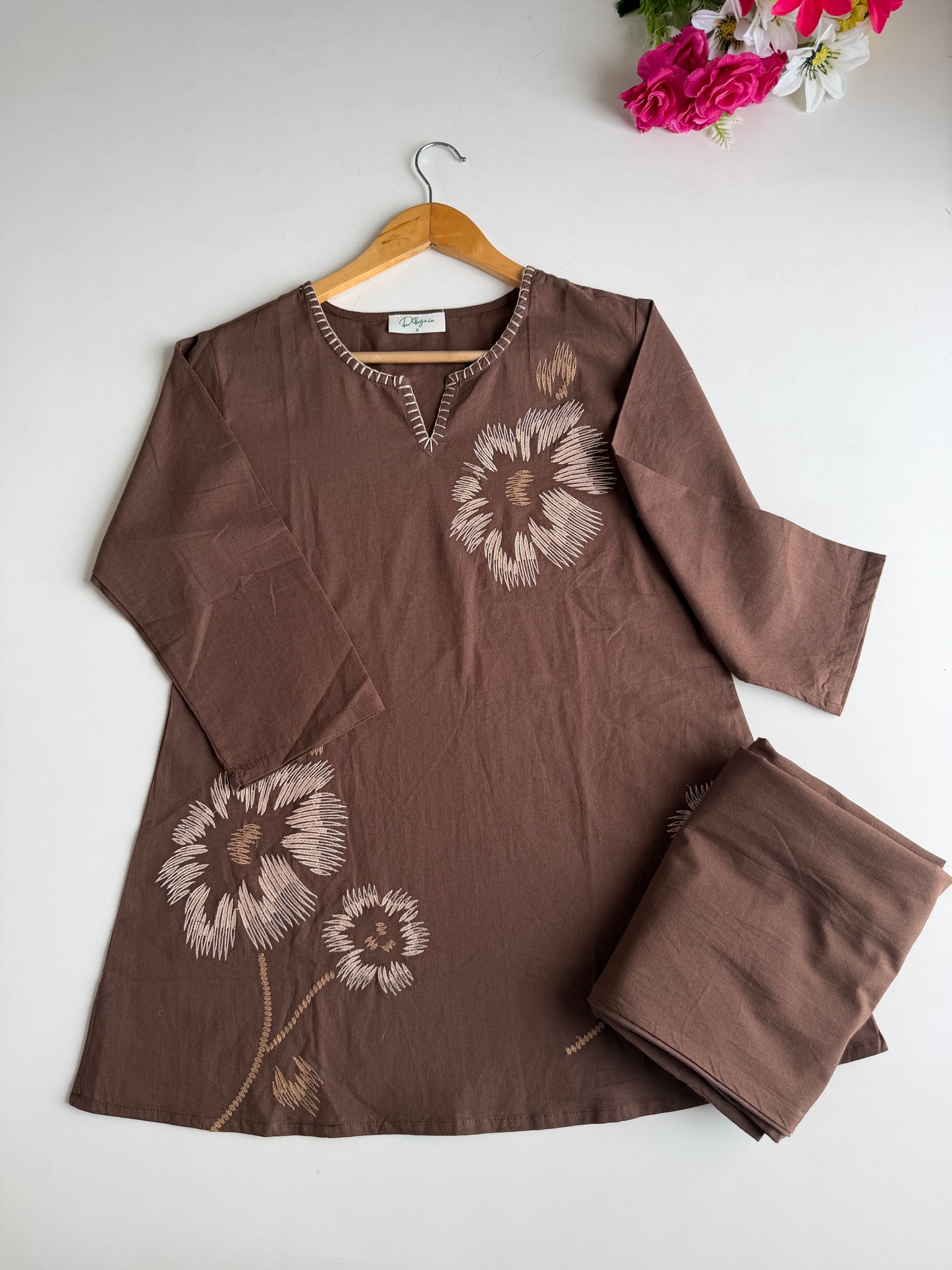 K638 - Mul cotton embroidered coord set