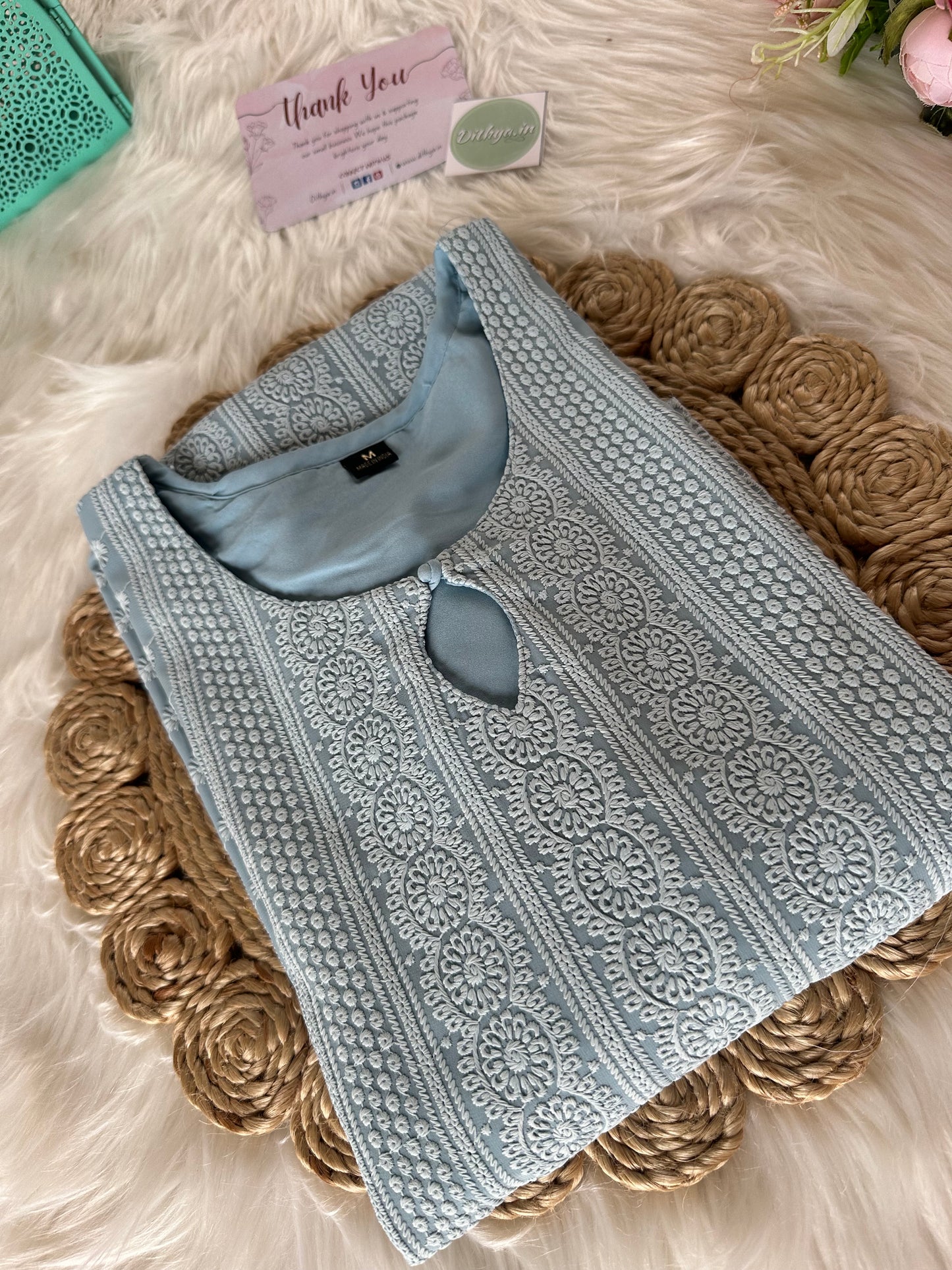 K061 - Georgette chikankari Kurti