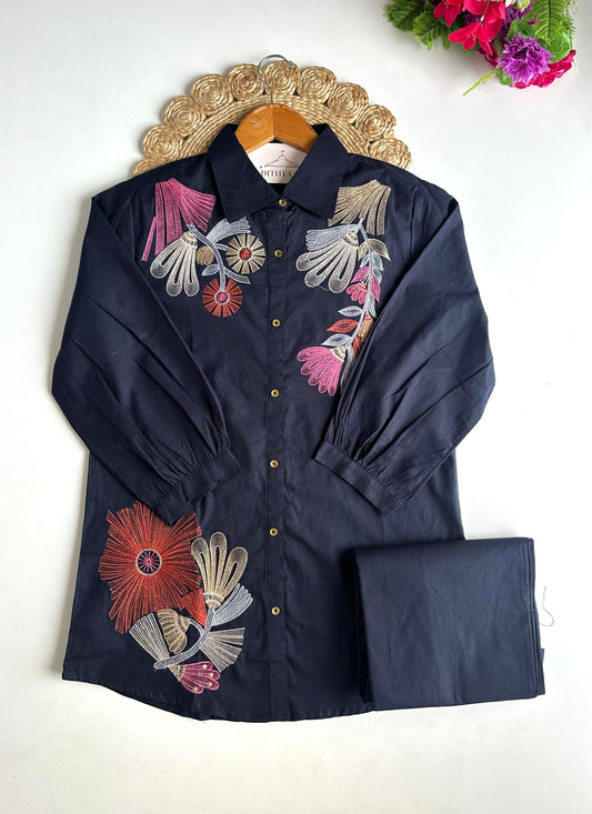 K124 - Mul cotton embroidered coord set