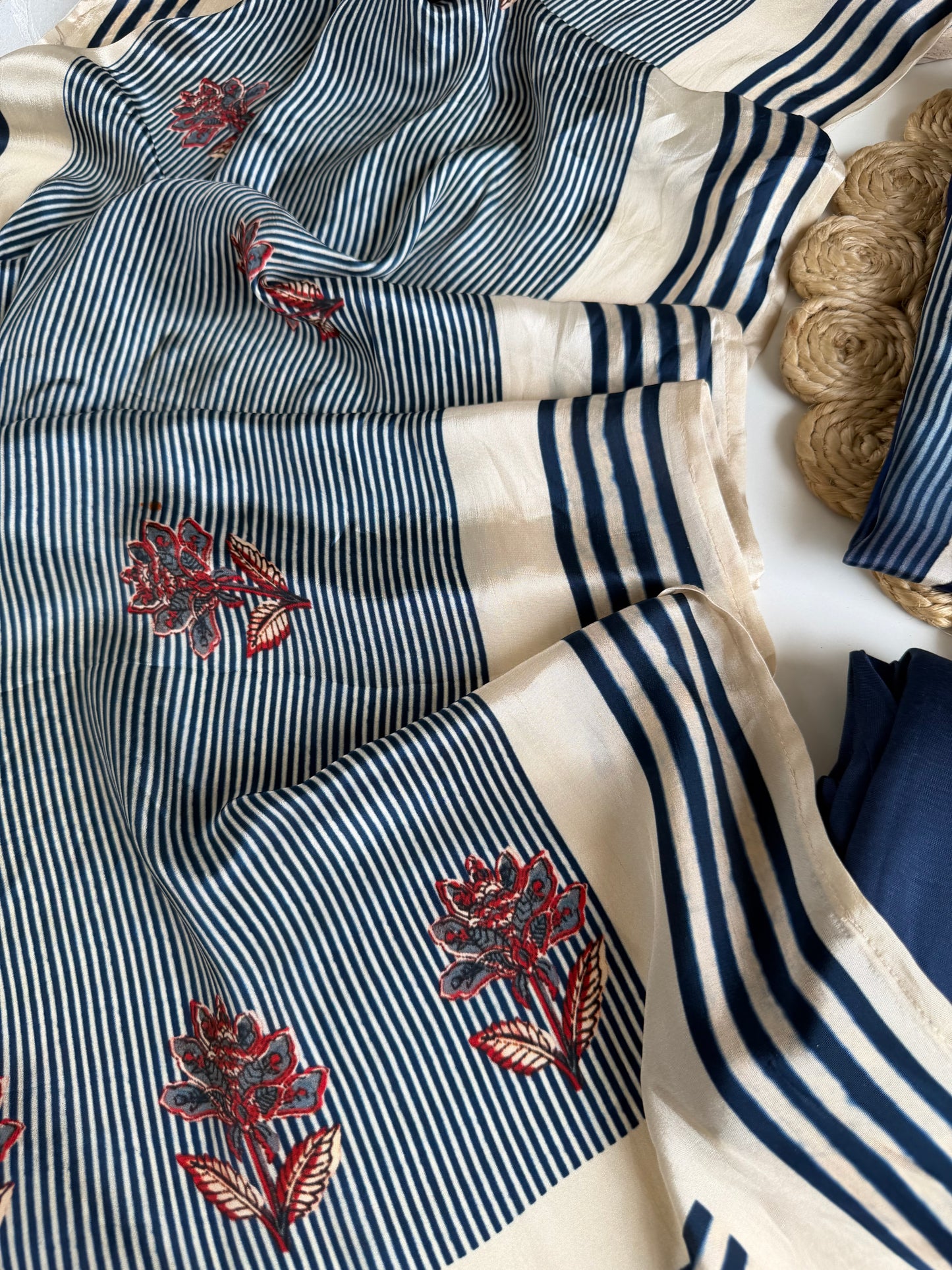 K510 - Pure crape handwork straight Kurti with pants and dupatta