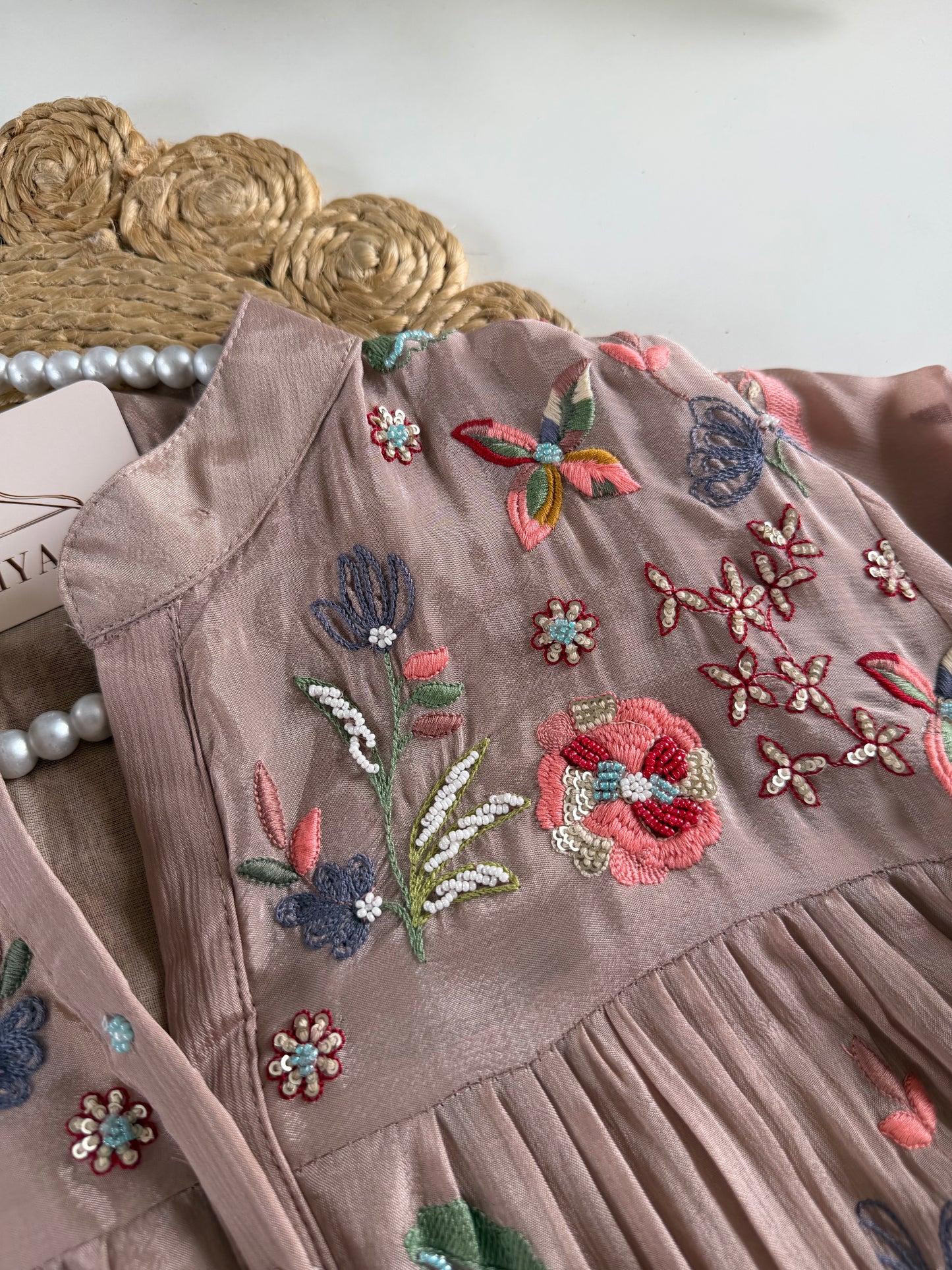 K483 - Pure Chinnon handwork coord set in 2 colours