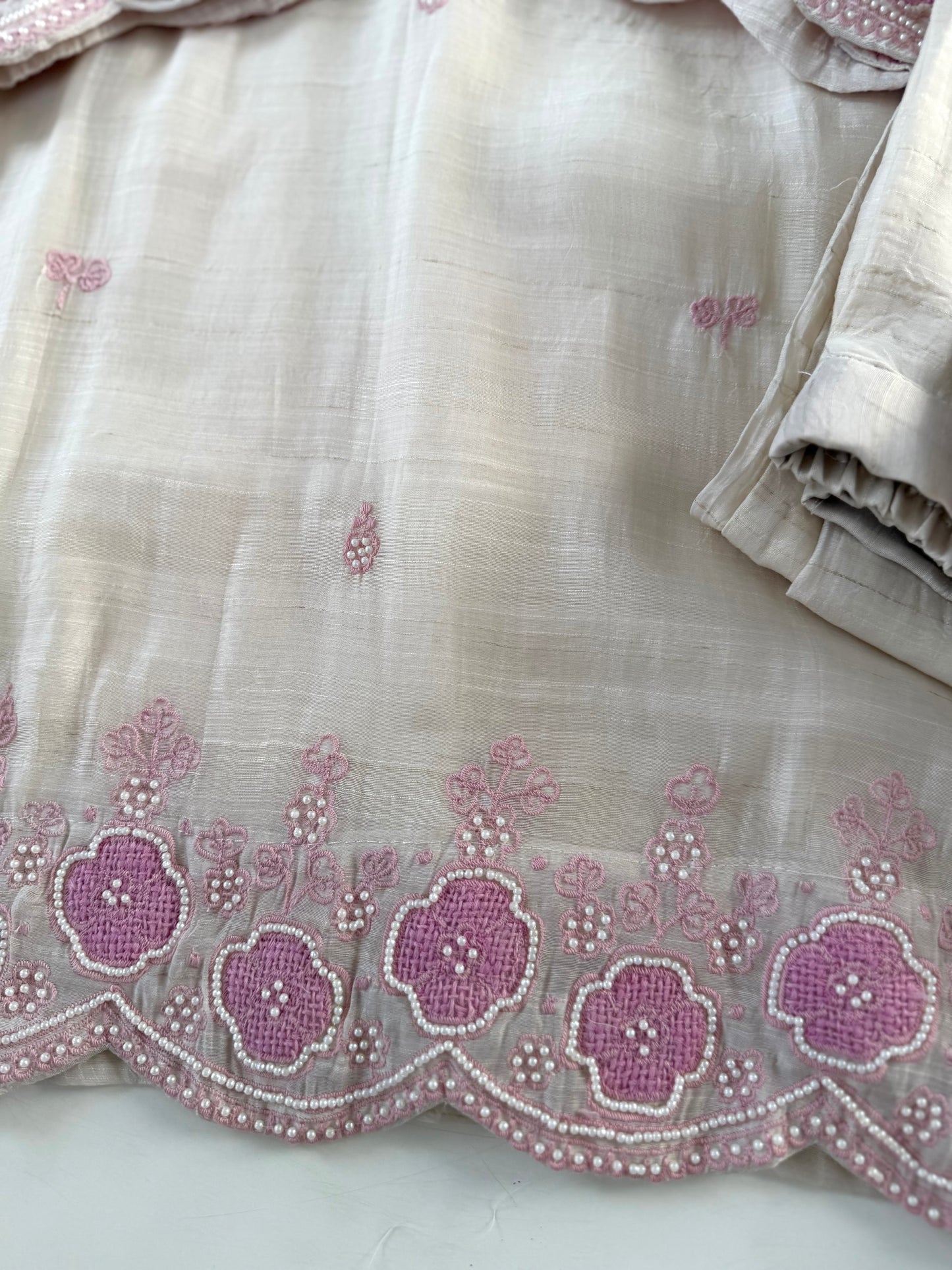 K479 - Pure linen cotton Handwork coord set