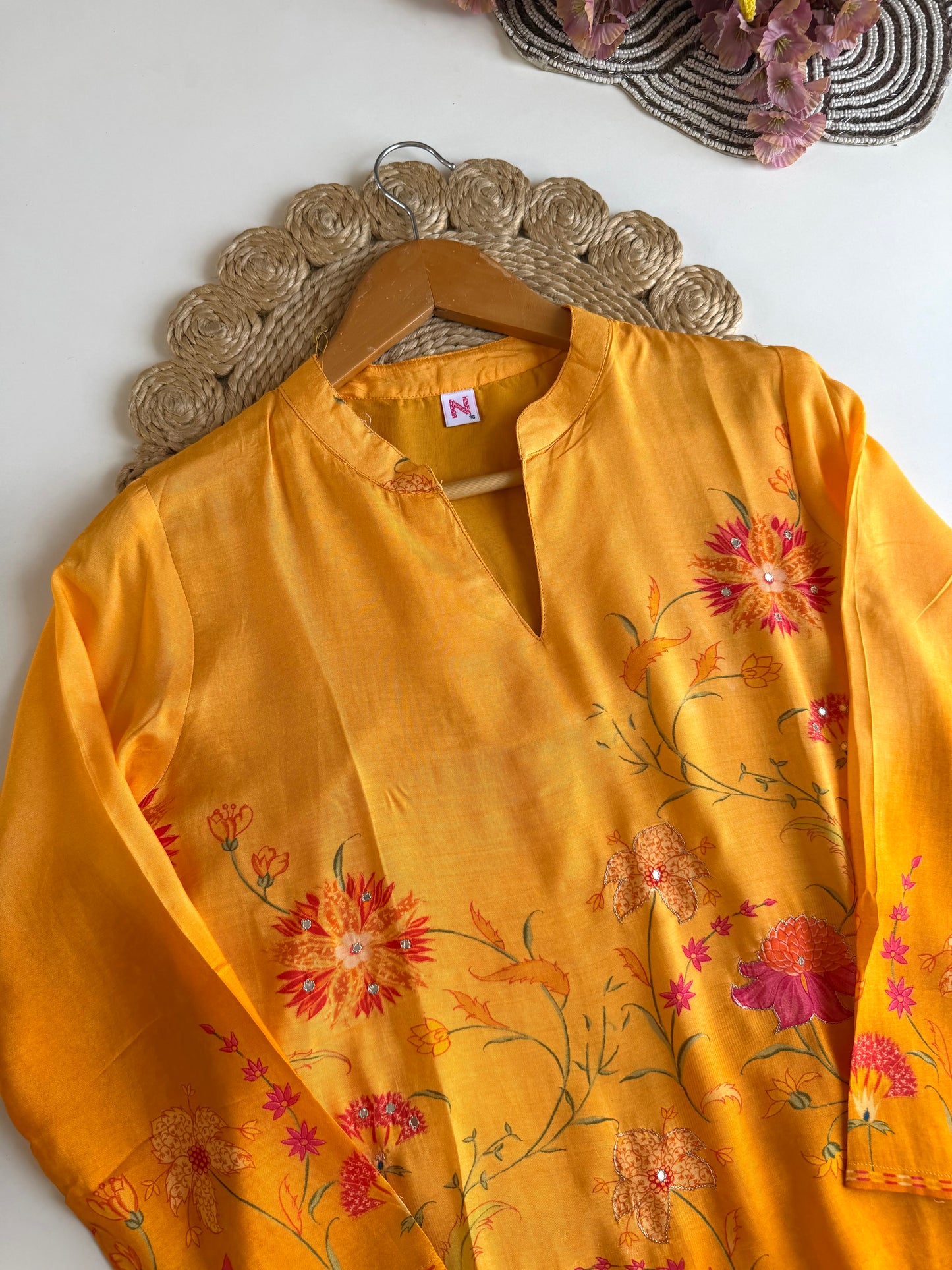 K423 - Muslin silk printed coord set