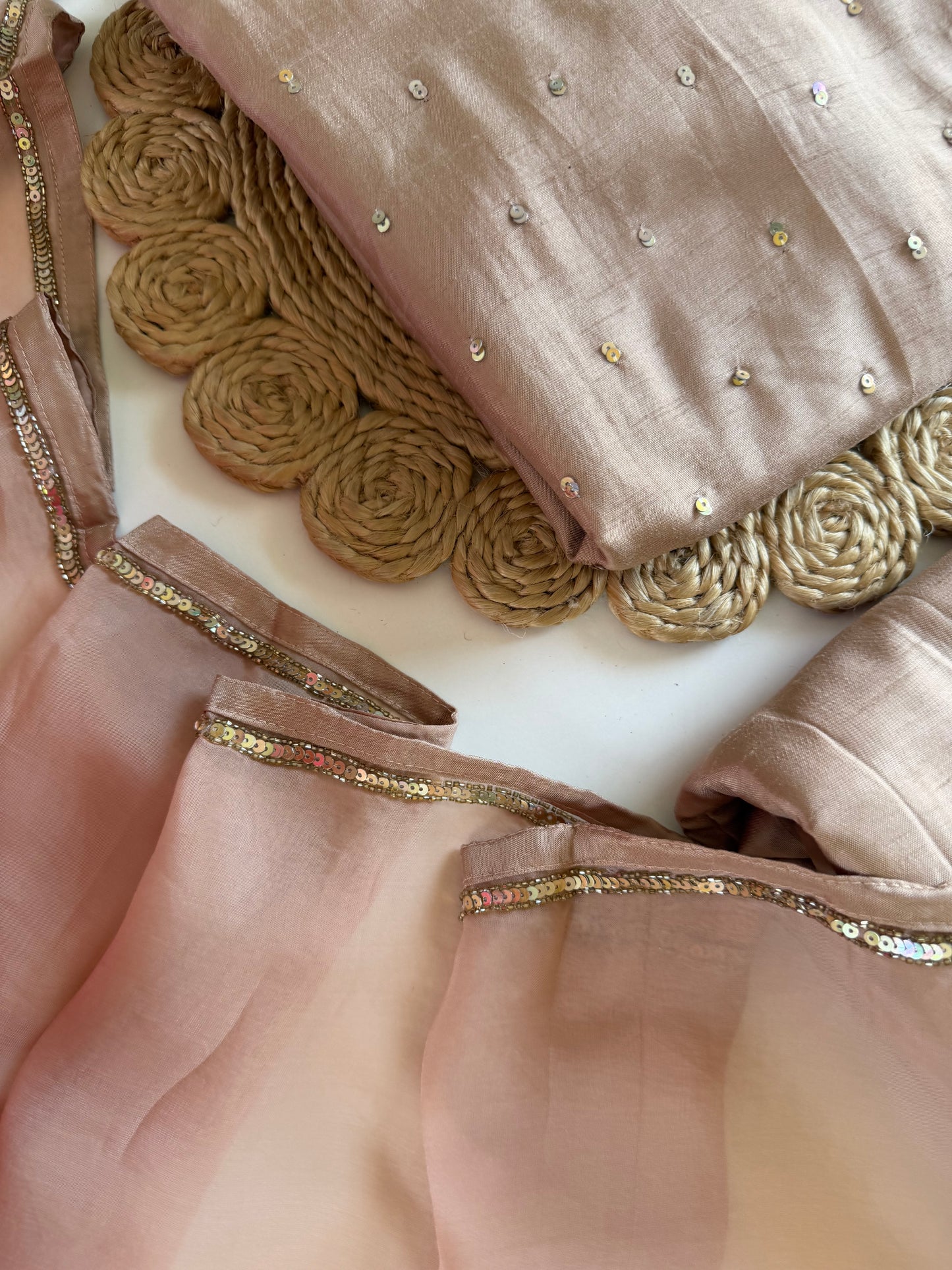 K410 - Russian silk handwork aline Kurti with pants and dupatta