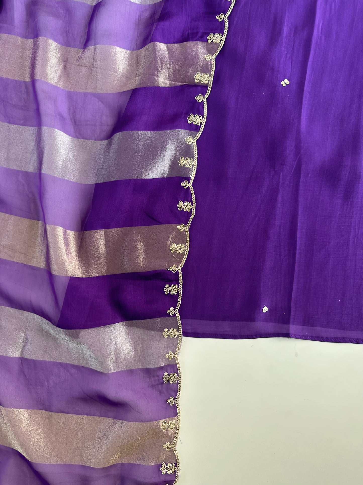 K115 - Russian silk handwork Aline Kurti with pants and dupatta