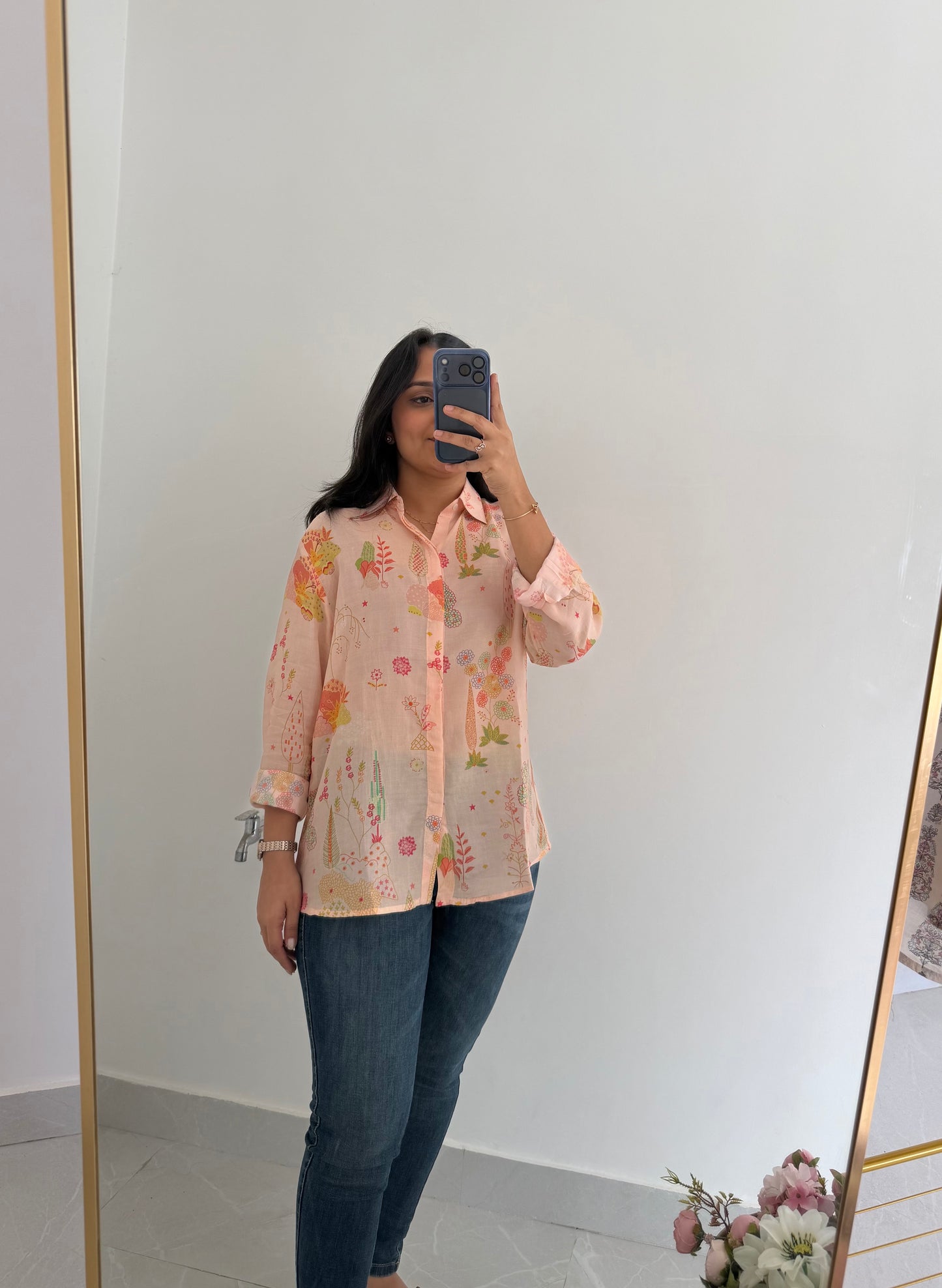 K402 - Pure muslin printed shirt